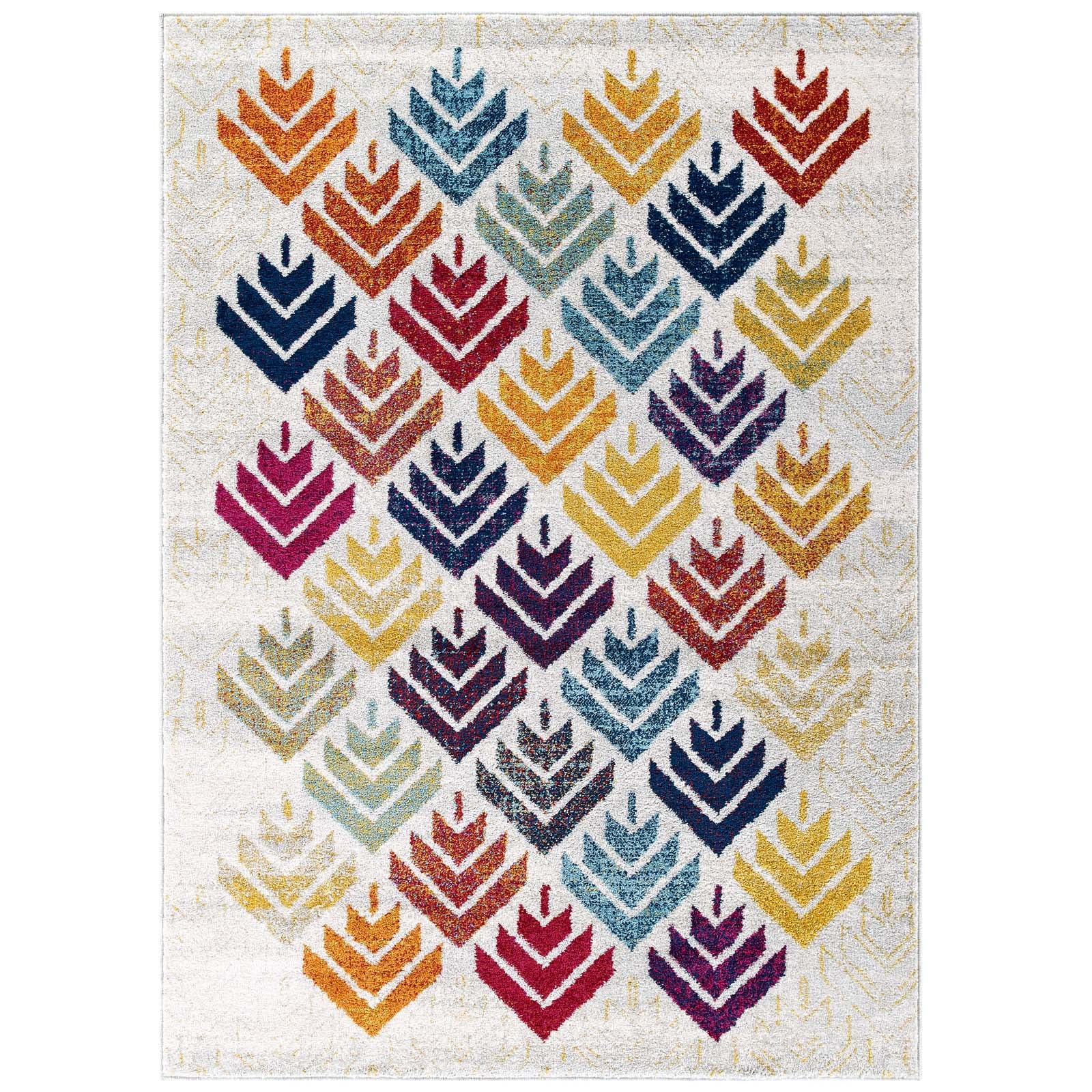 Modway Indoor Rugs - Entourage Florin Abstract Floral 5' x 8' Area Rug Multicolor