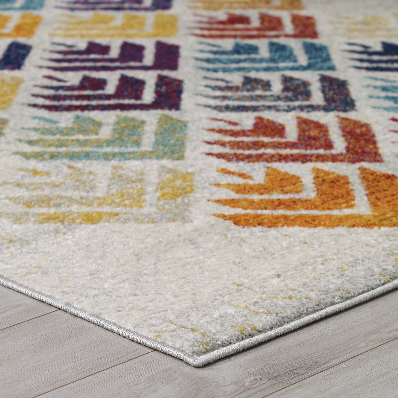 Modway Indoor Rugs - Entourage Florin Abstract Floral 5' x 8' Area Rug Multicolor
