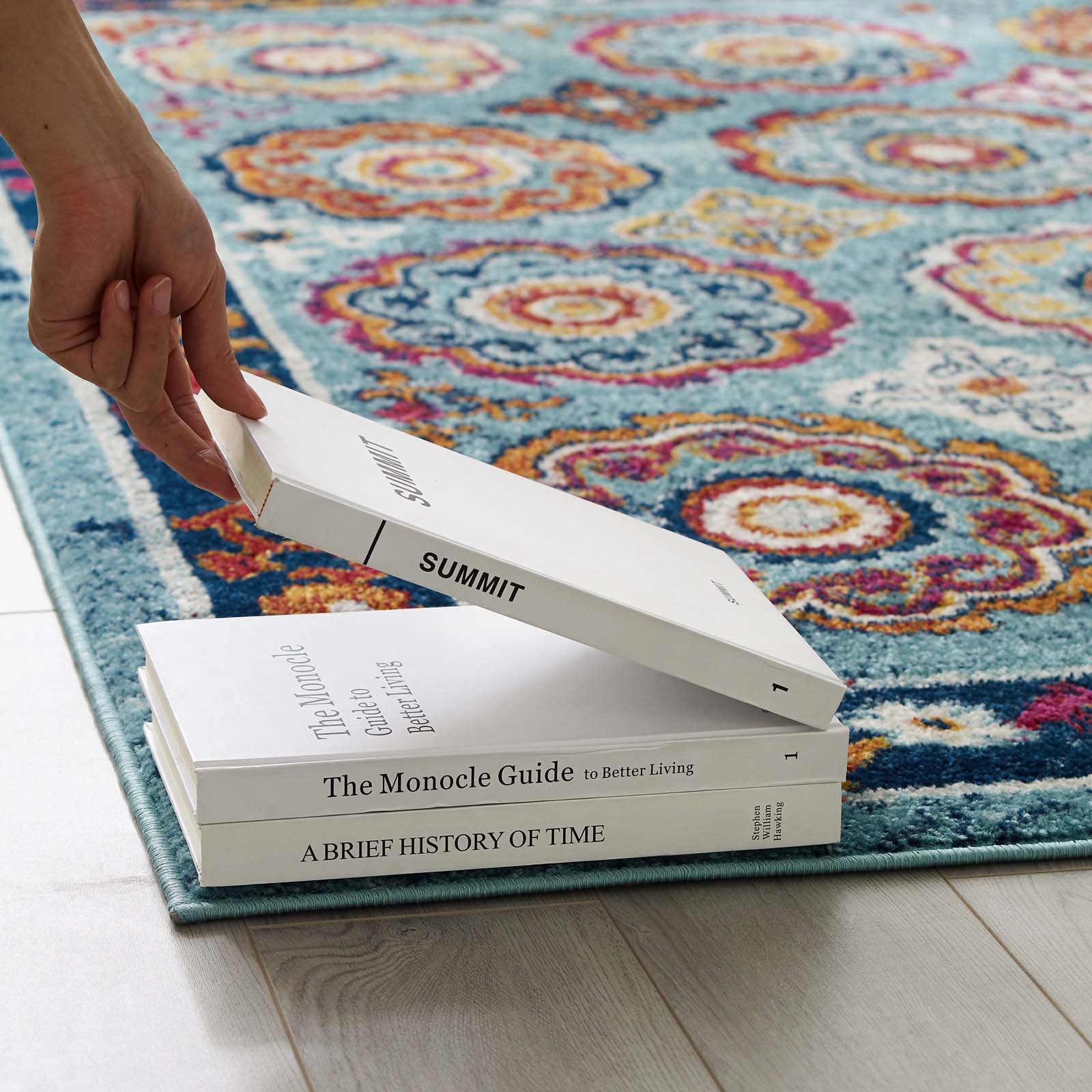 Modway Indoor Rugs - Entourage Odile Distressed Floral Moroccan Trellis 8x10 Area Rug Multicolored
