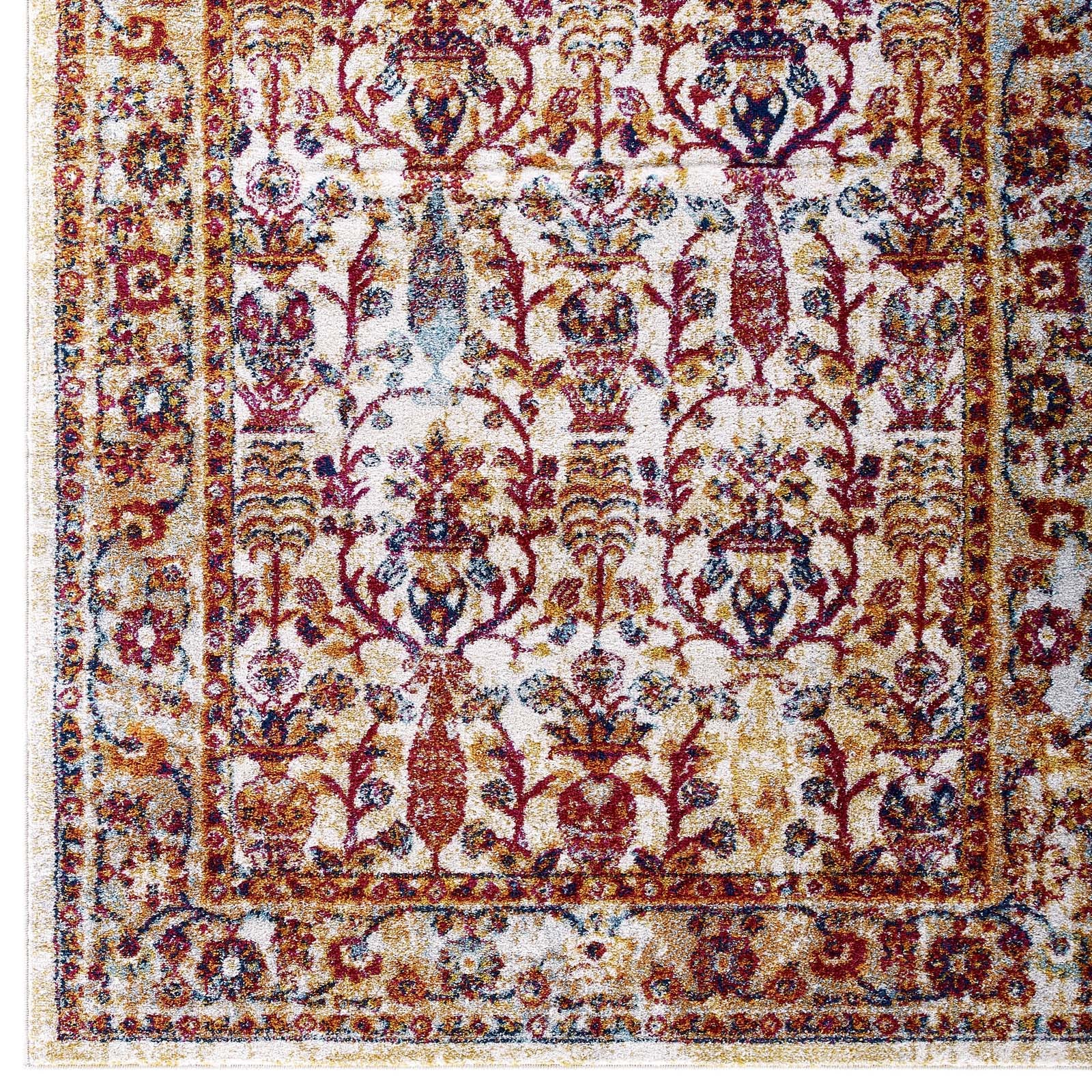 Modway Indoor Rugs - Entourage Jessa 5' x 8' Area Rug Ivory & Blue
