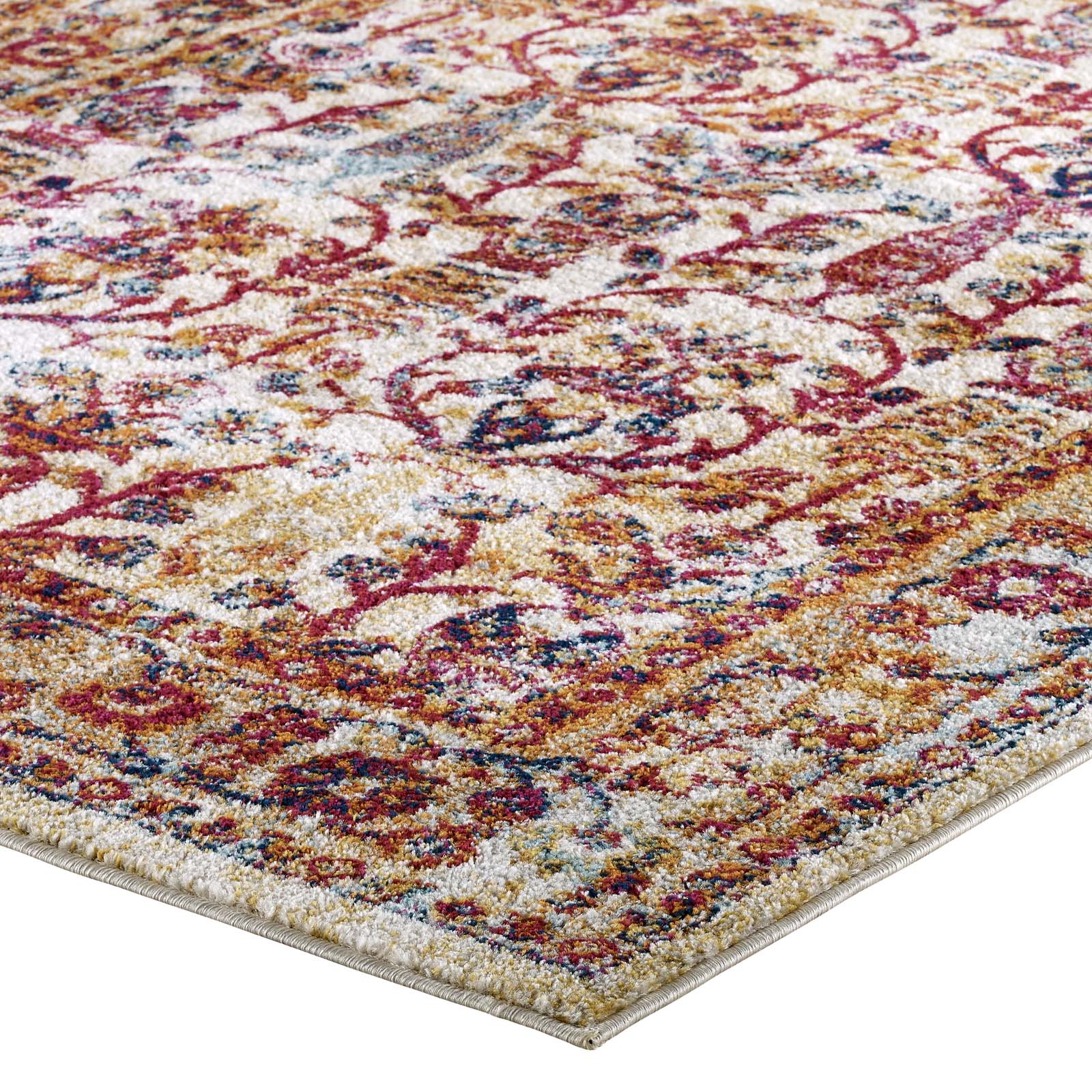 Modway Indoor Rugs - Entourage Jessa 5' x 8' Area Rug Ivory & Blue