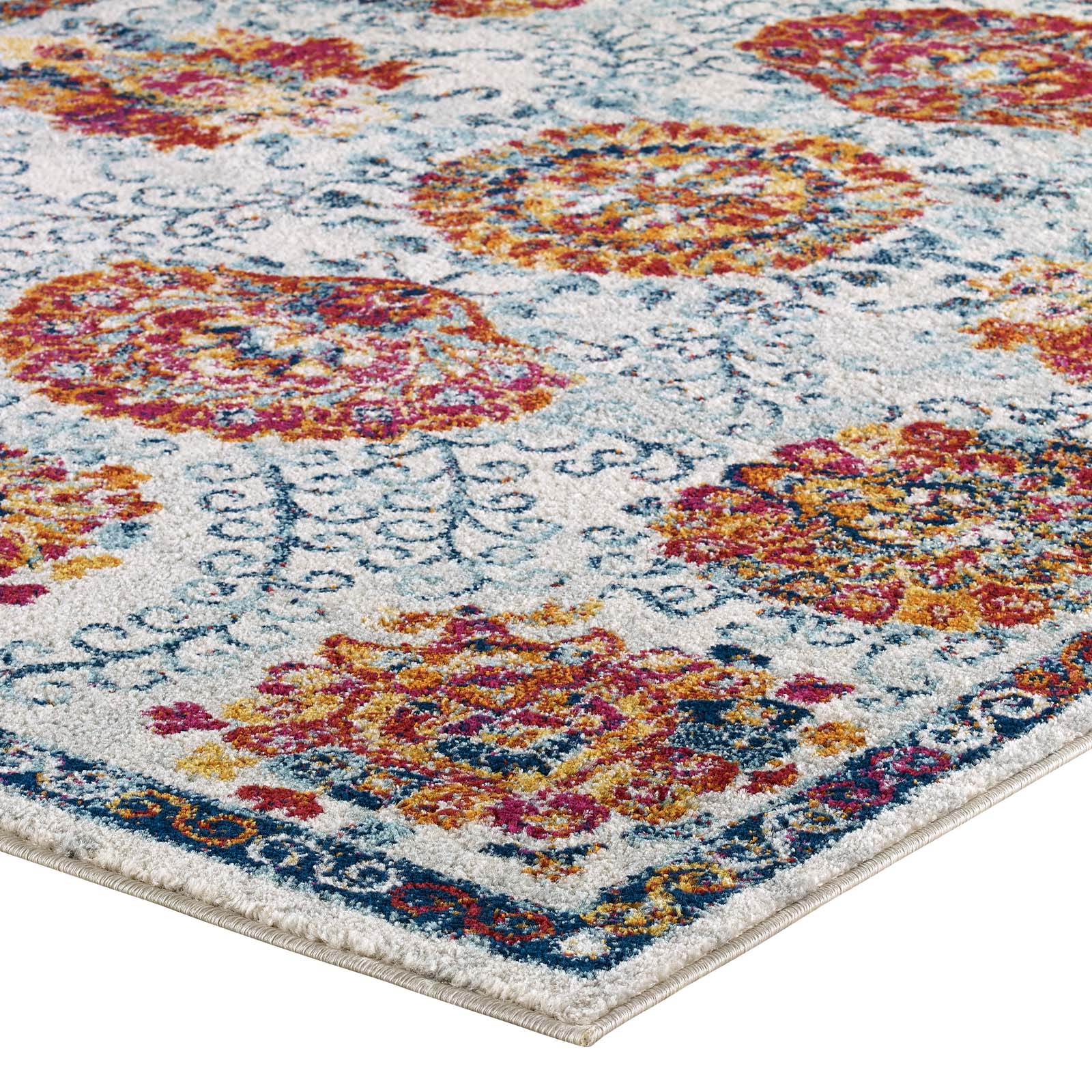 Modway Indoor Rugs - Entourage Kensie 5' x 8' Area Rug Ivory & Red