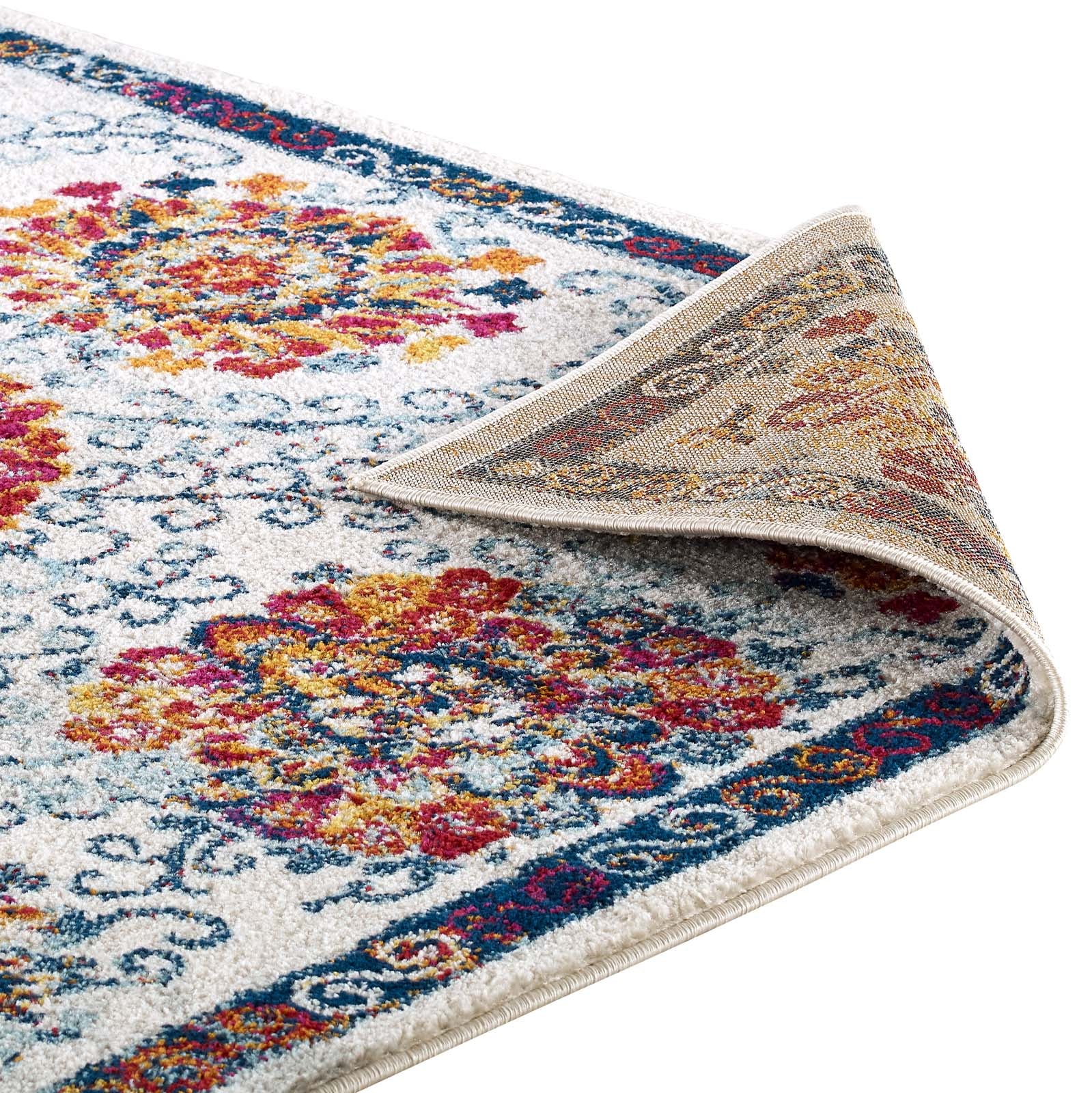 Modway Indoor Rugs - Entourage Kensie 5' x 8' Area Rug Ivory & Red