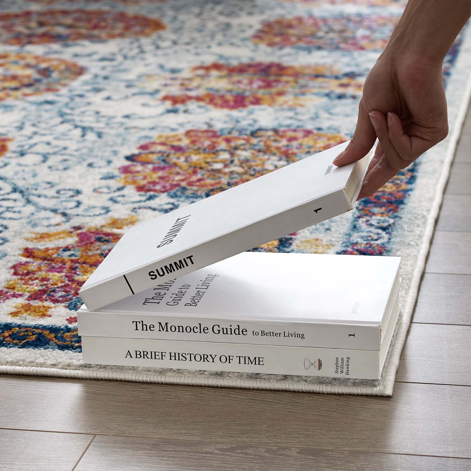 Modway Indoor Rugs - Entourage Kensie 5' x 8' Area Rug Ivory & Red