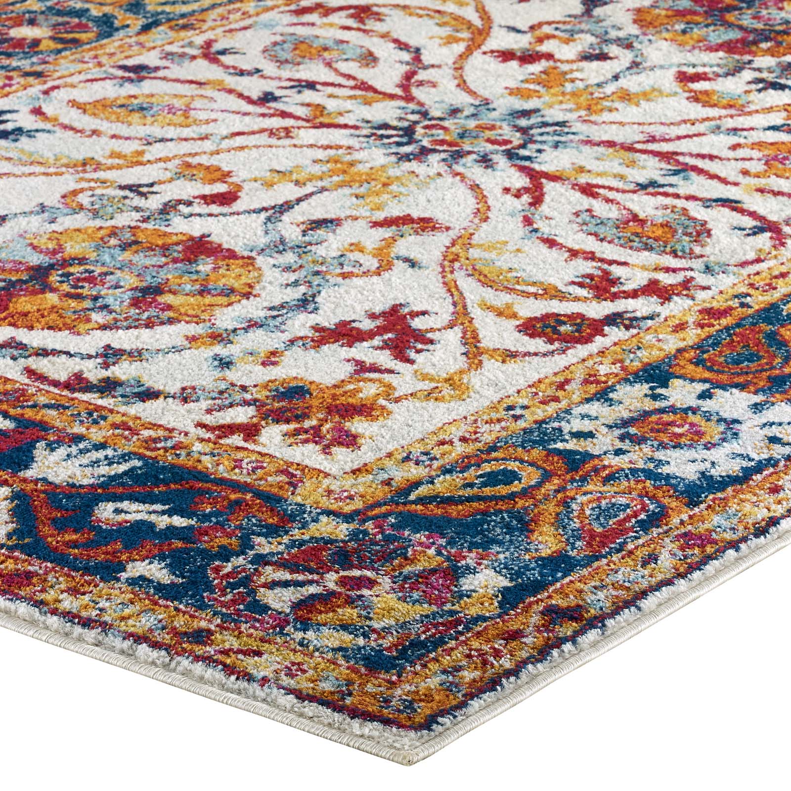 Modway Indoor Rugs - Entourage Samira Persian Medallion 8x10 Area Rug Multicolored