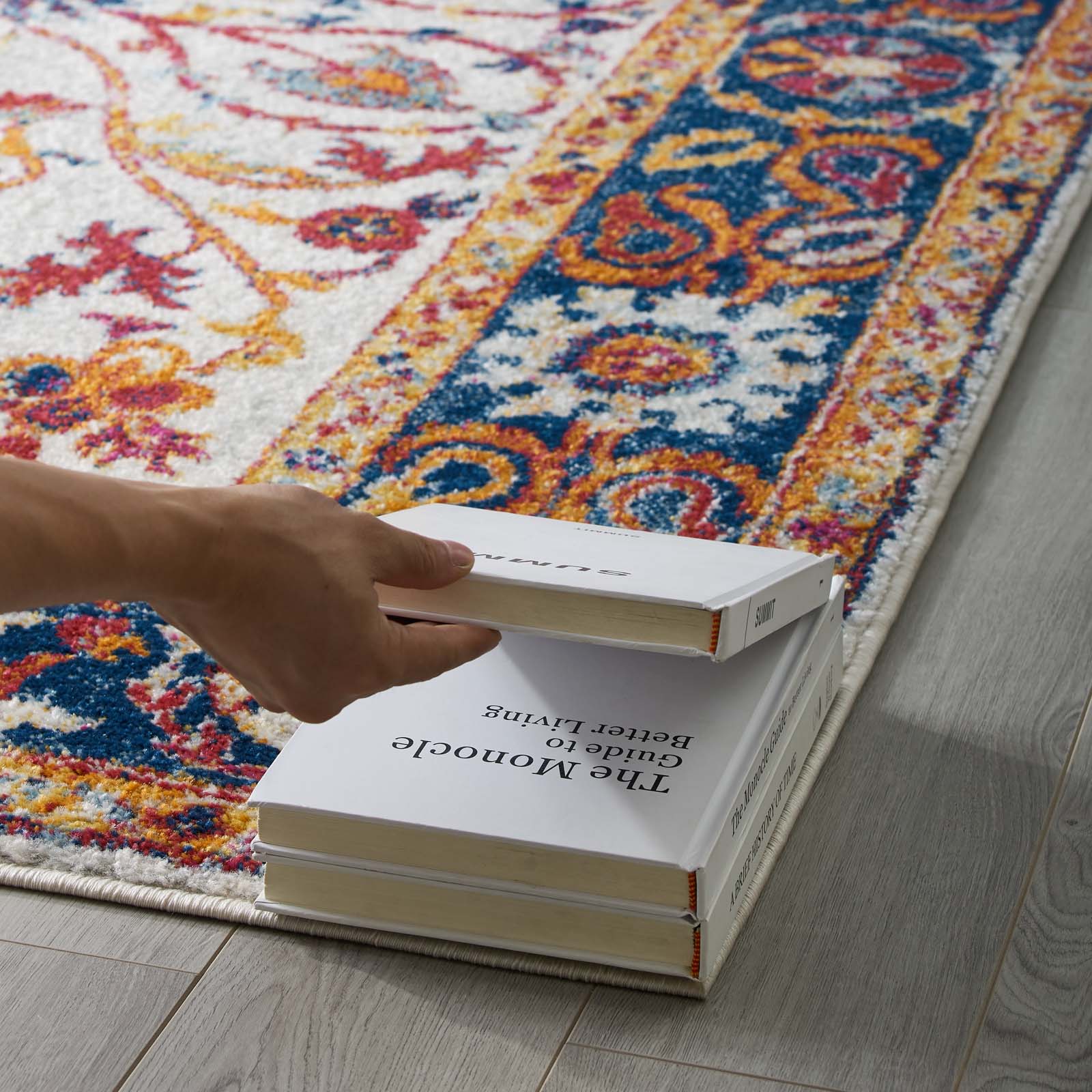 Modway Indoor Rugs - Entourage Samira Persian Medallion 8x10 Area Rug Multicolored
