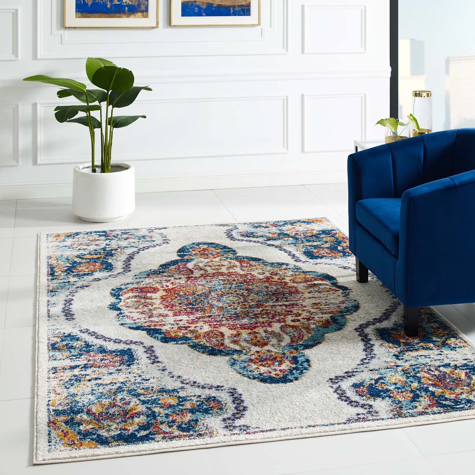 Modway Indoor Rugs - Entourage Malia 5' x 8' Area Rug Multicolored