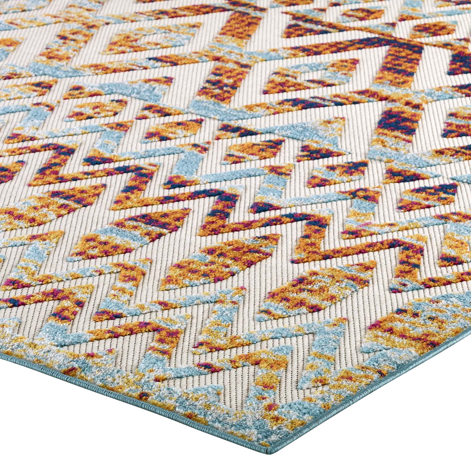 Modway Outdoor Rugs - Reflect Tamako Chevron Trellis 8'x10' Outdoor Area Rug Multicolor