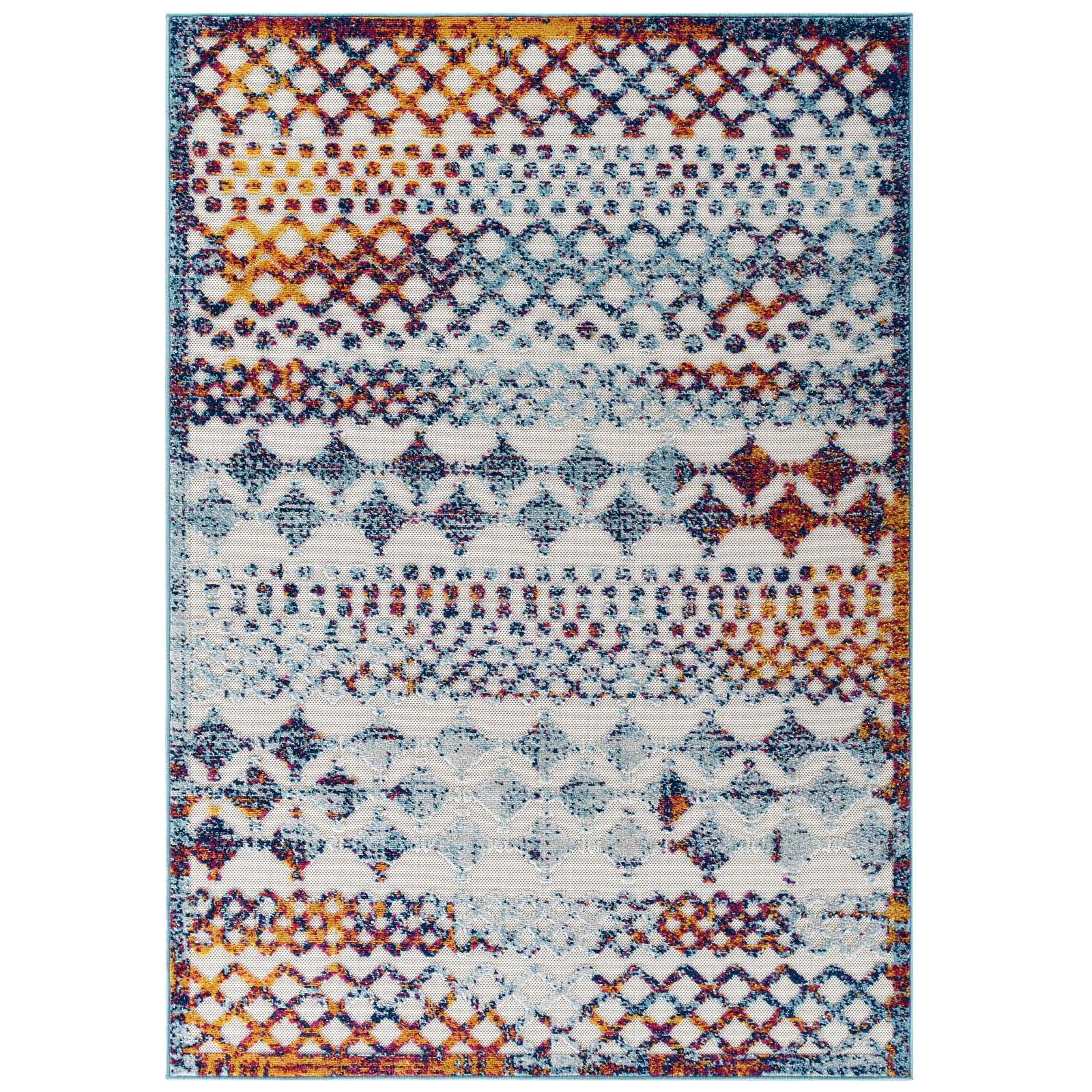 Modway Outdoor Rugs - Reflect Giada Abstract 5x8 Indoor/Outdoor Area Rug Multicolored