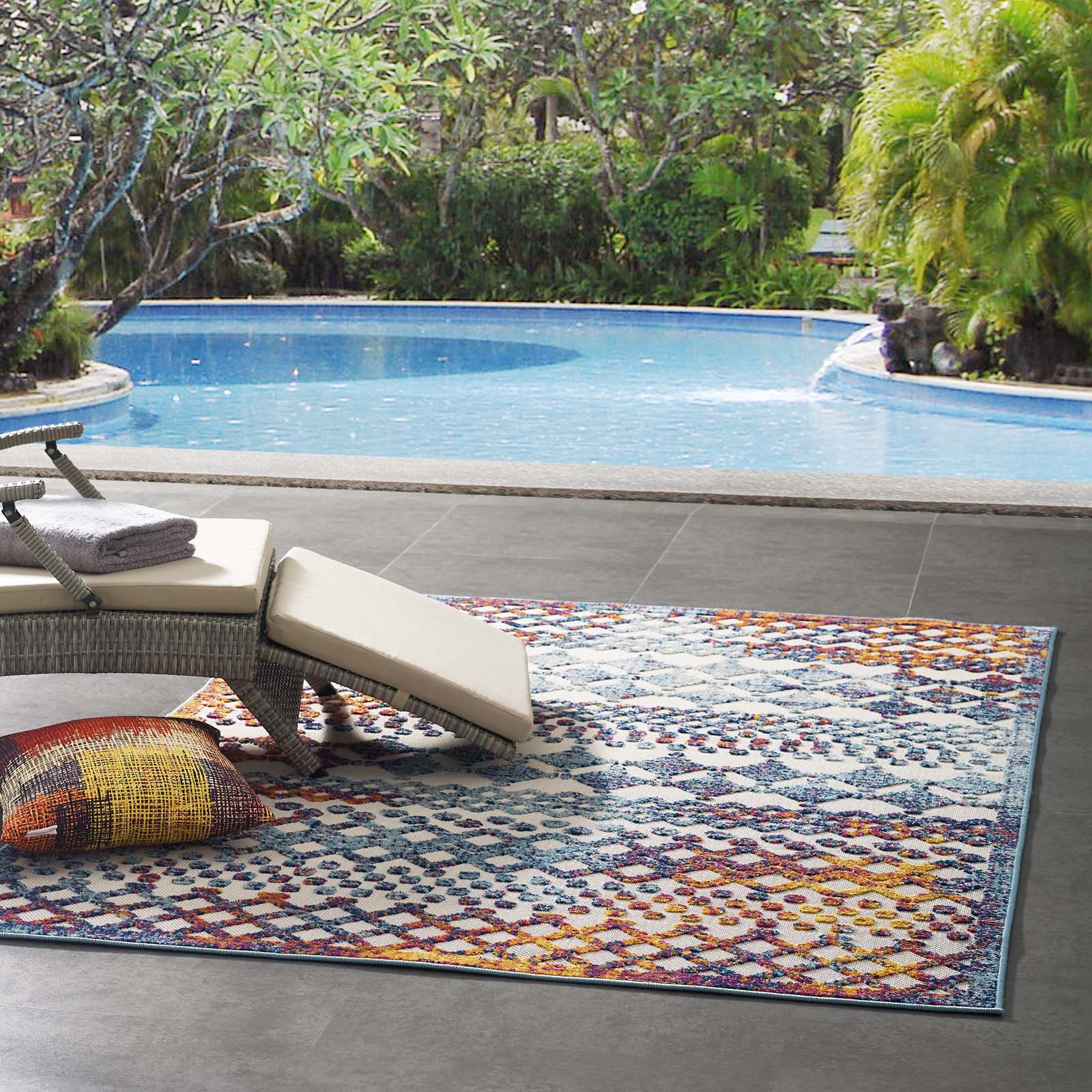 Modway Outdoor Rugs - Reflect Giada Abstract 5x8 Indoor/Outdoor Area Rug Multicolored