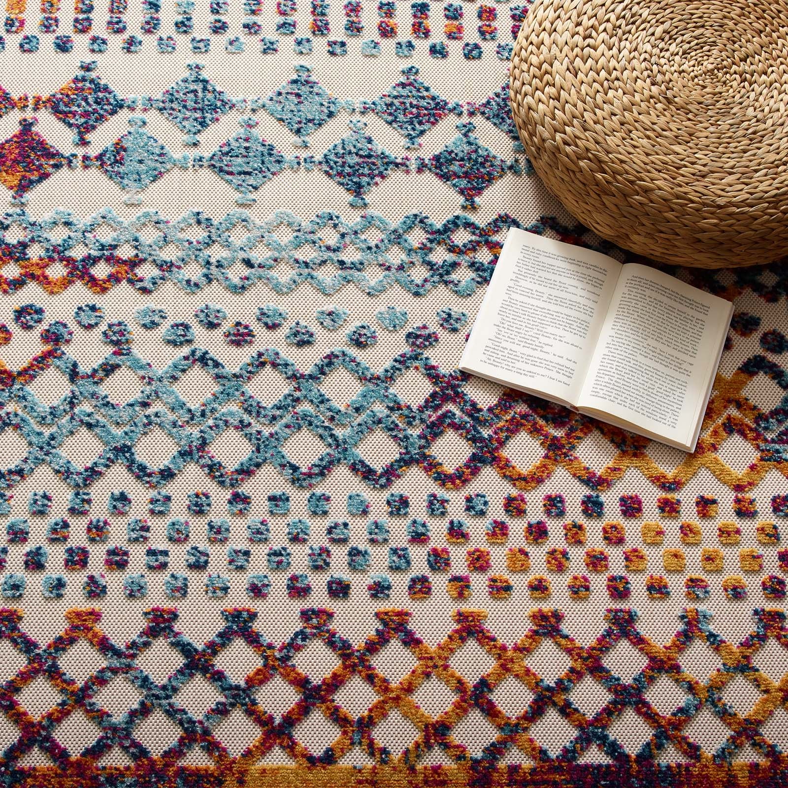 Modway Outdoor Rugs - Reflect Giada Abstract Trellis 8'x10' Outdoor Area Rug Multicolor