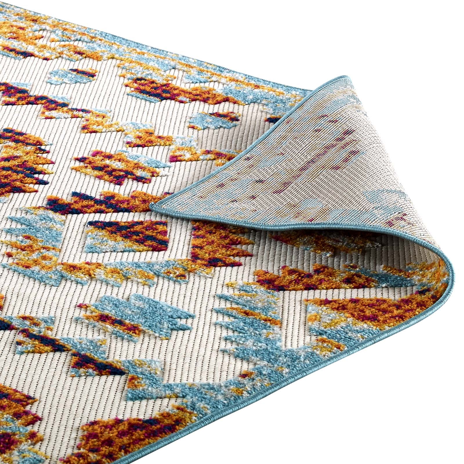 Modway Outdoor Rugs - Reflect Takara Abstract Diamond 8x10 Indoor and Outdoor Area Rug Multicolored