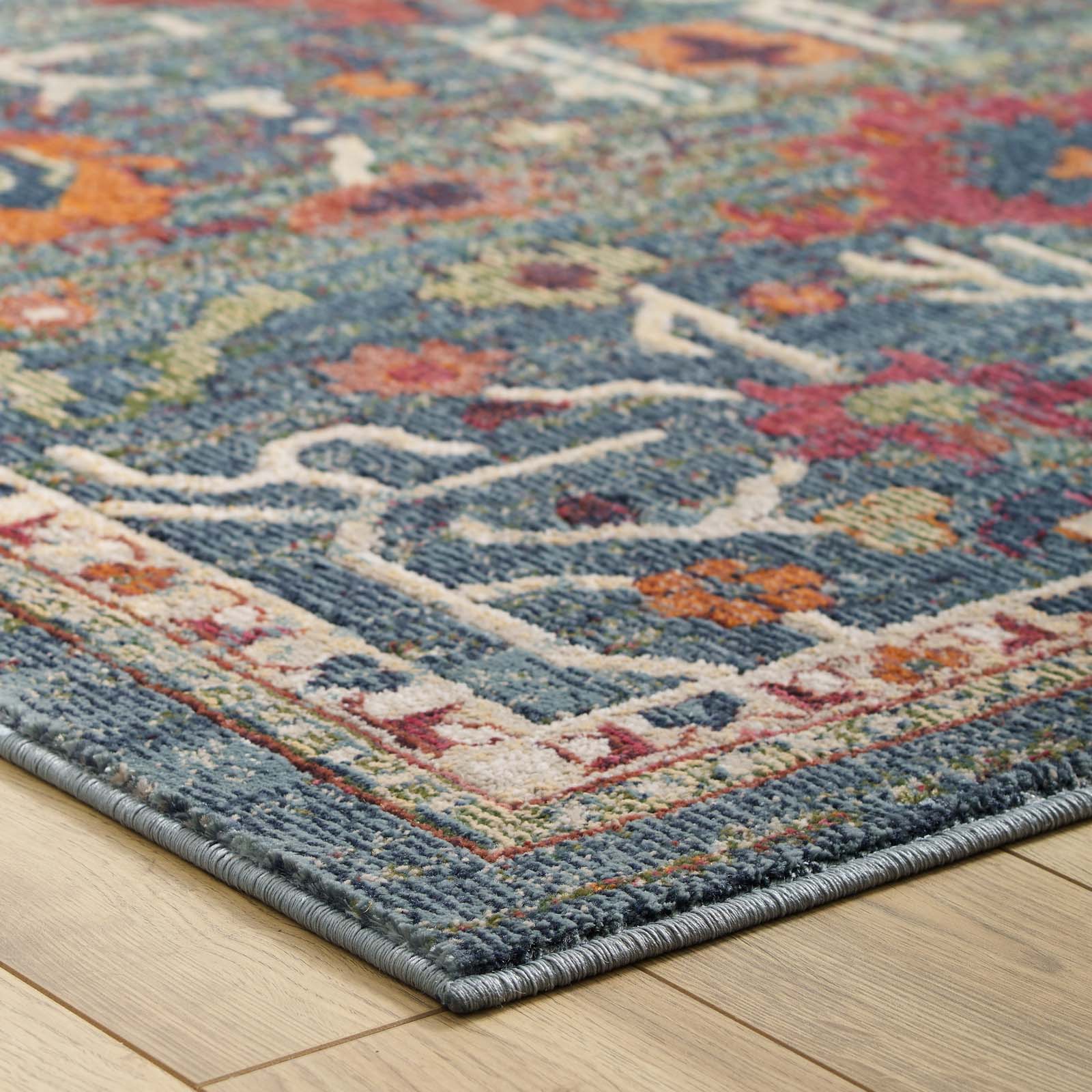 Modway Indoor Rugs - Tribute Every Distressed Vintage Floral 5x8 Area Rug Multicolored