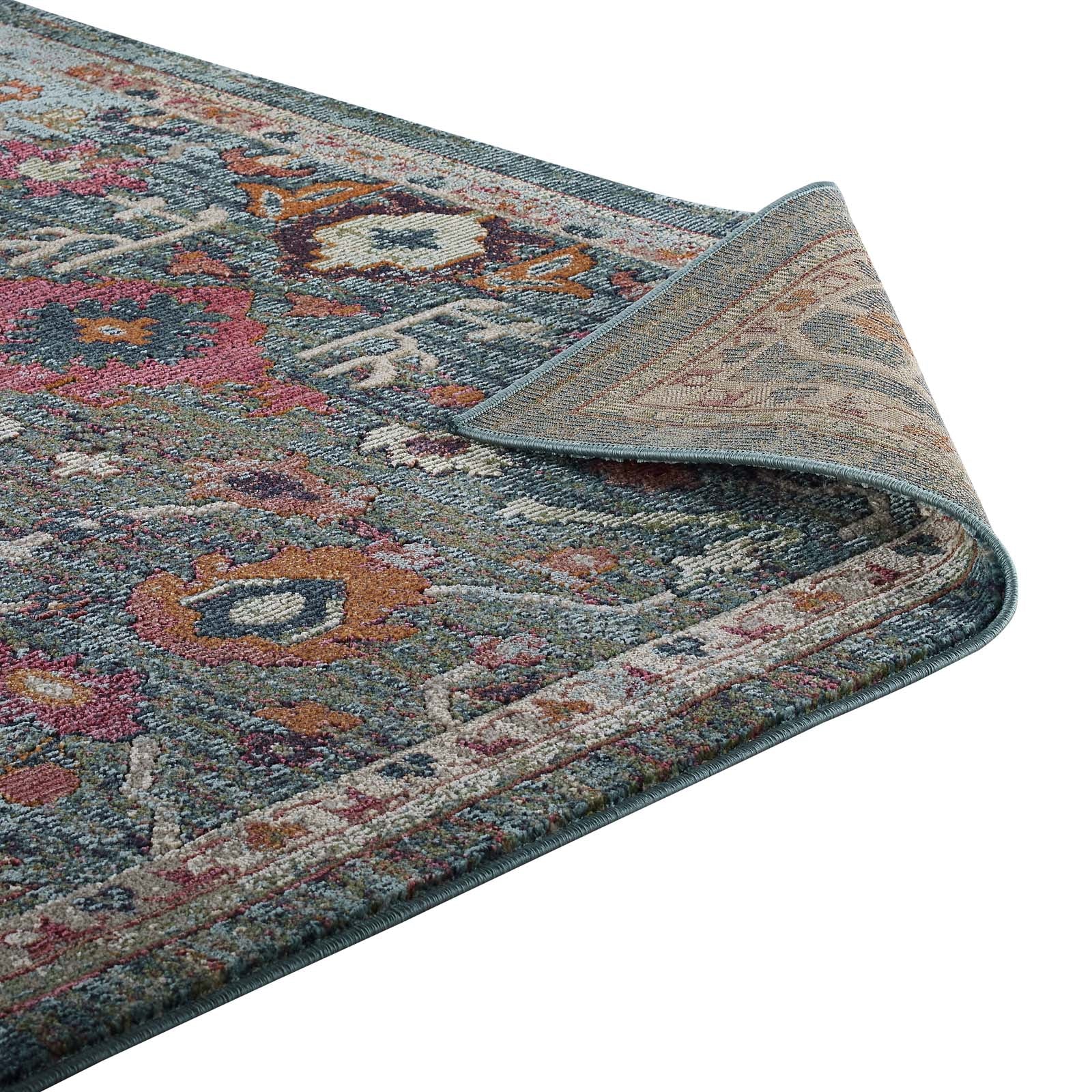 Modway Indoor Rugs - Tribute Every Distressed Vintage Floral 8x10 Area Rug Multicolored