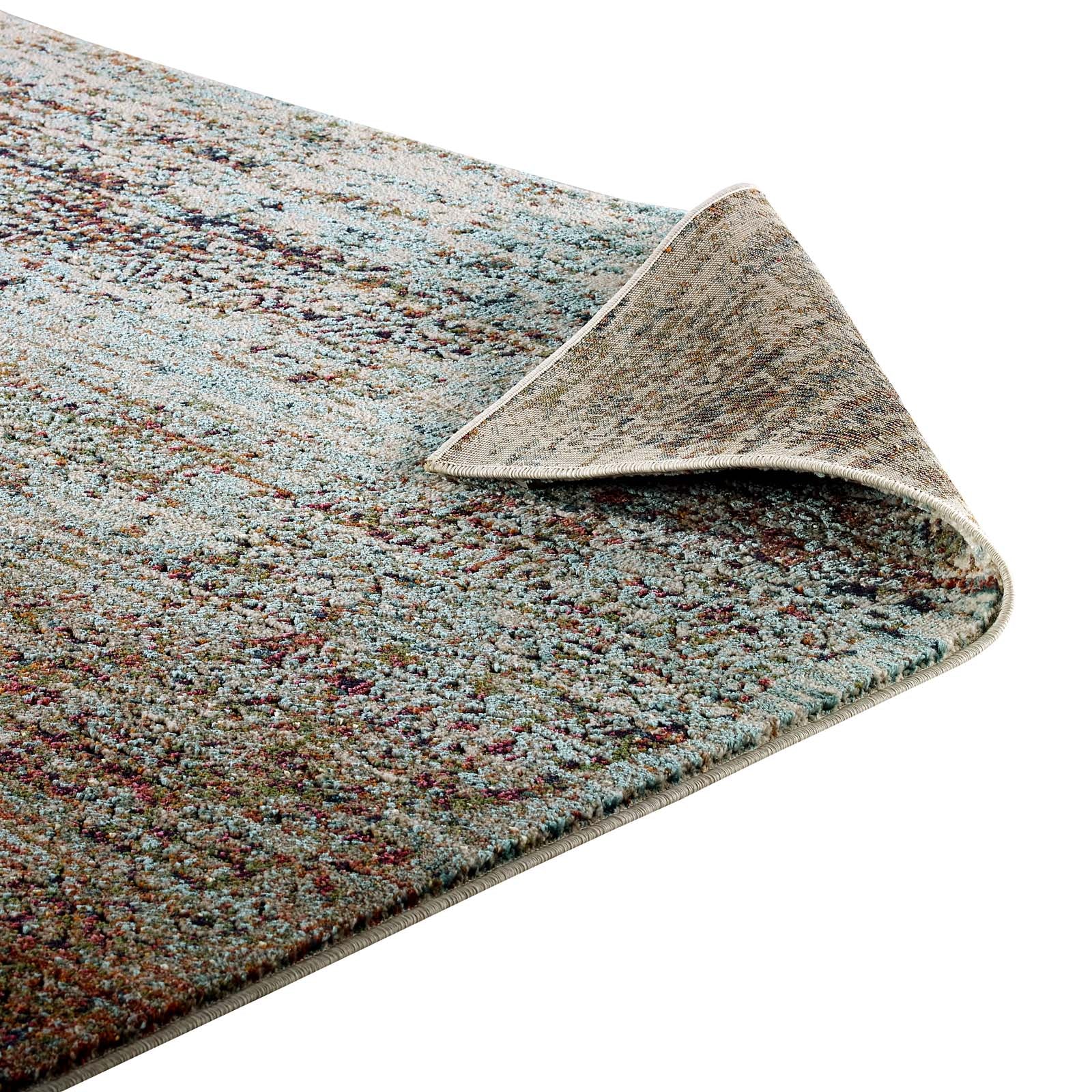 Modway Indoor Rugs - Tribute Jacinda Rustic Distressed Vintage Lattice 5x8 Area Rug Multicolored