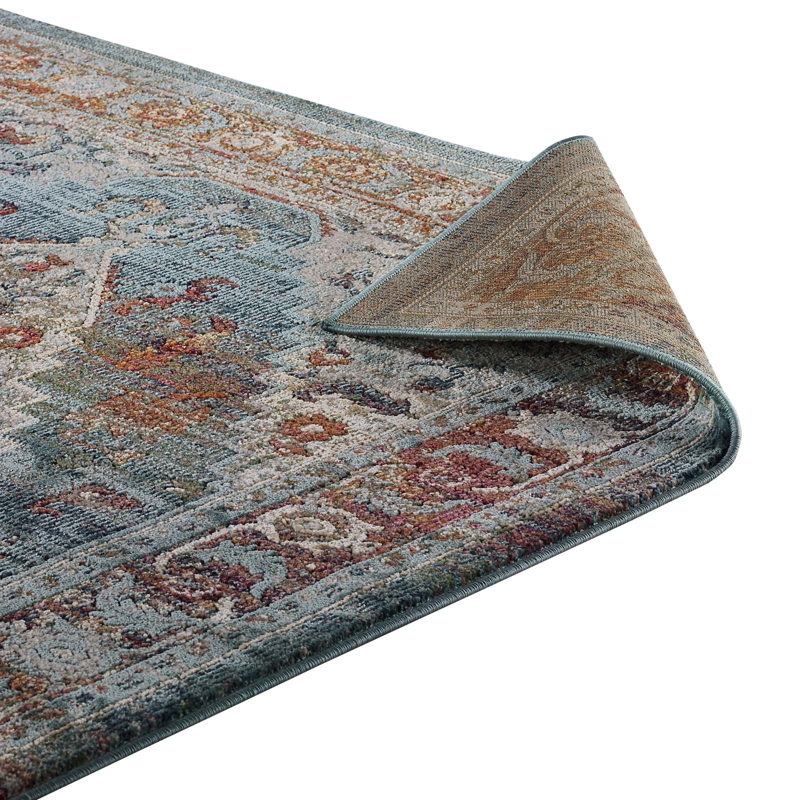 Modway Indoor Rugs - Tribute Camellia Distressed Persian Medallion 5x8 Area Rug Multicolored