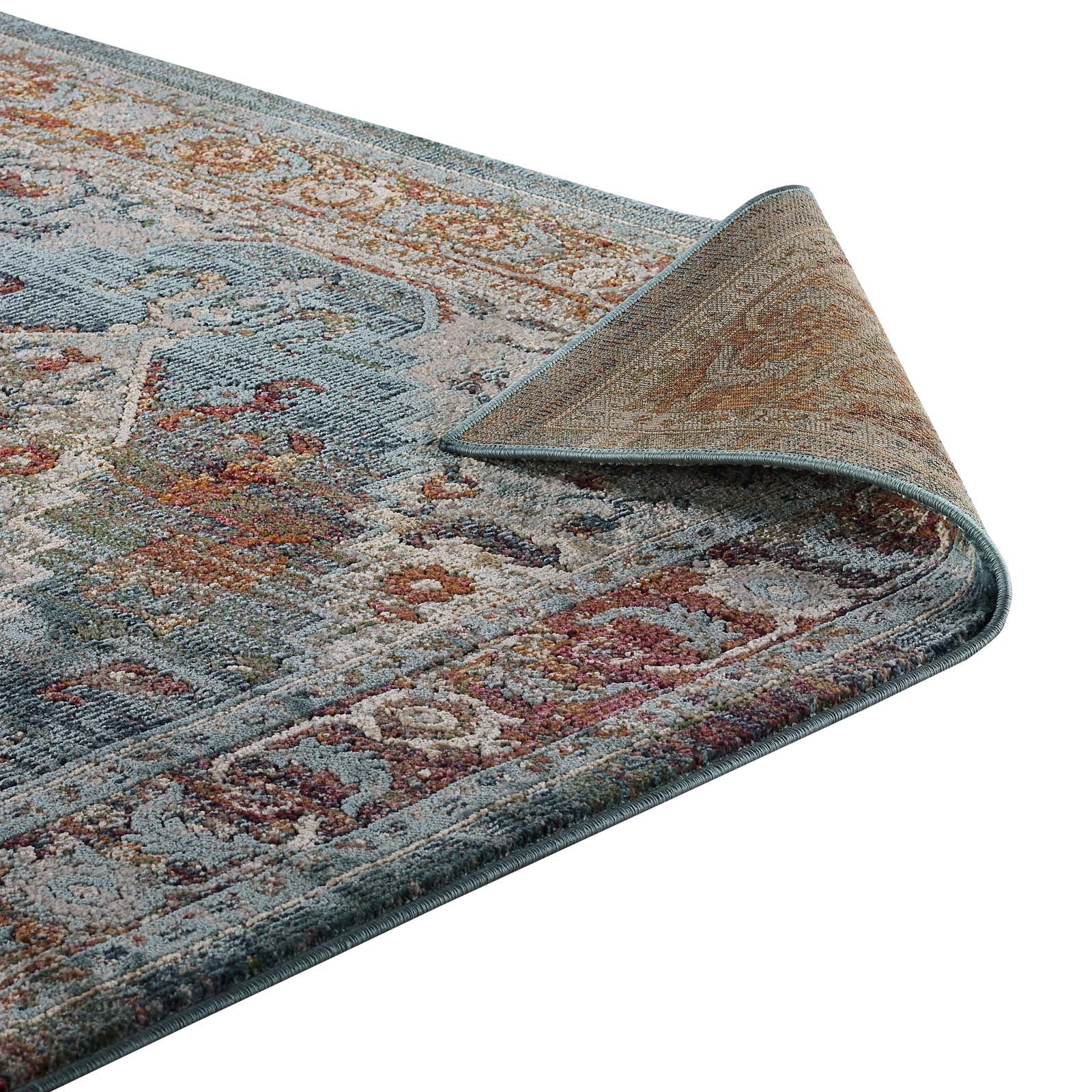 Modway Indoor Rugs - Tribute Camellia Distressed Persian Medallion 8x10 Area Rug Multicolored
