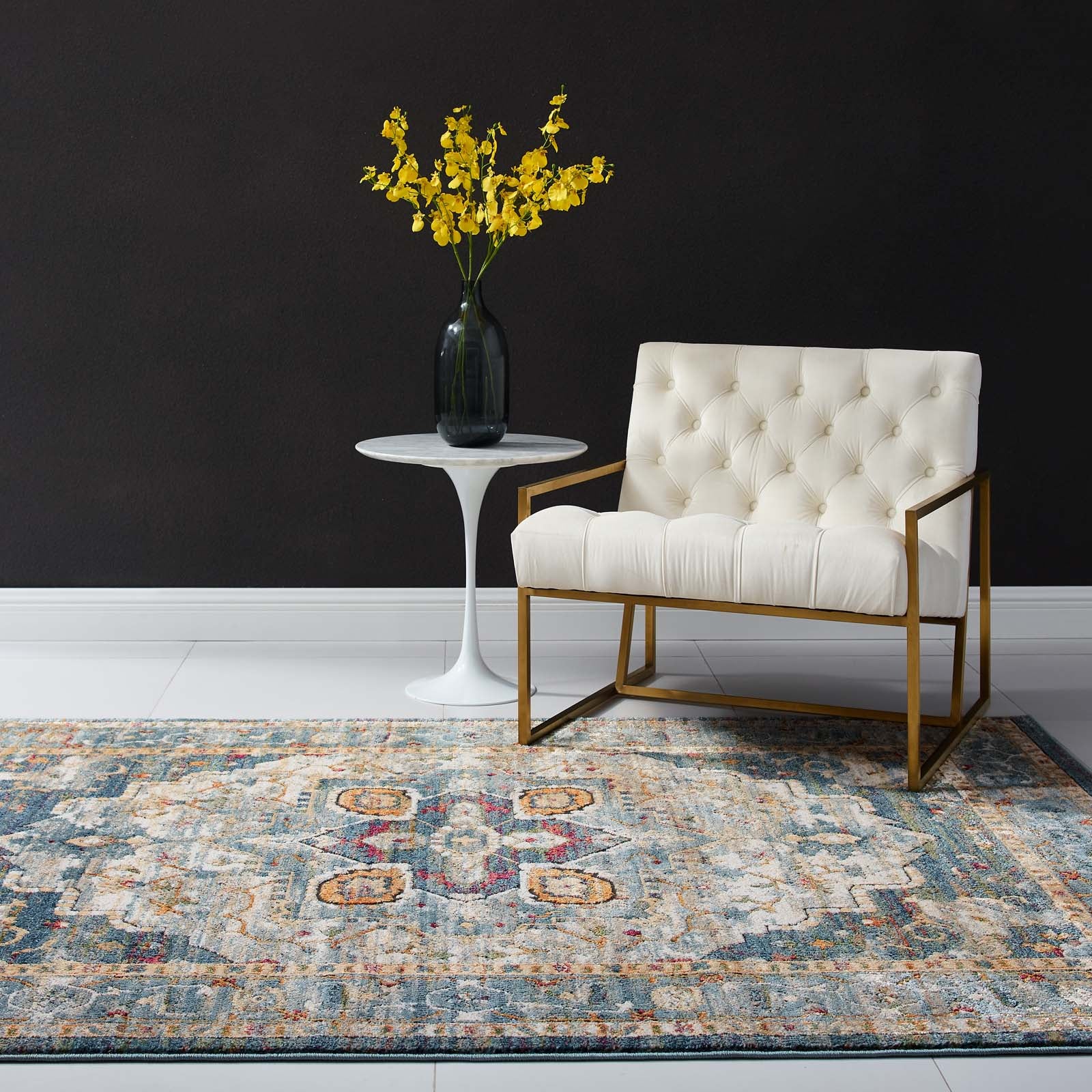 Modway Indoor Rugs - Tribute Diantha Vintage Floral 5' x 8' Area Rug Multicolor