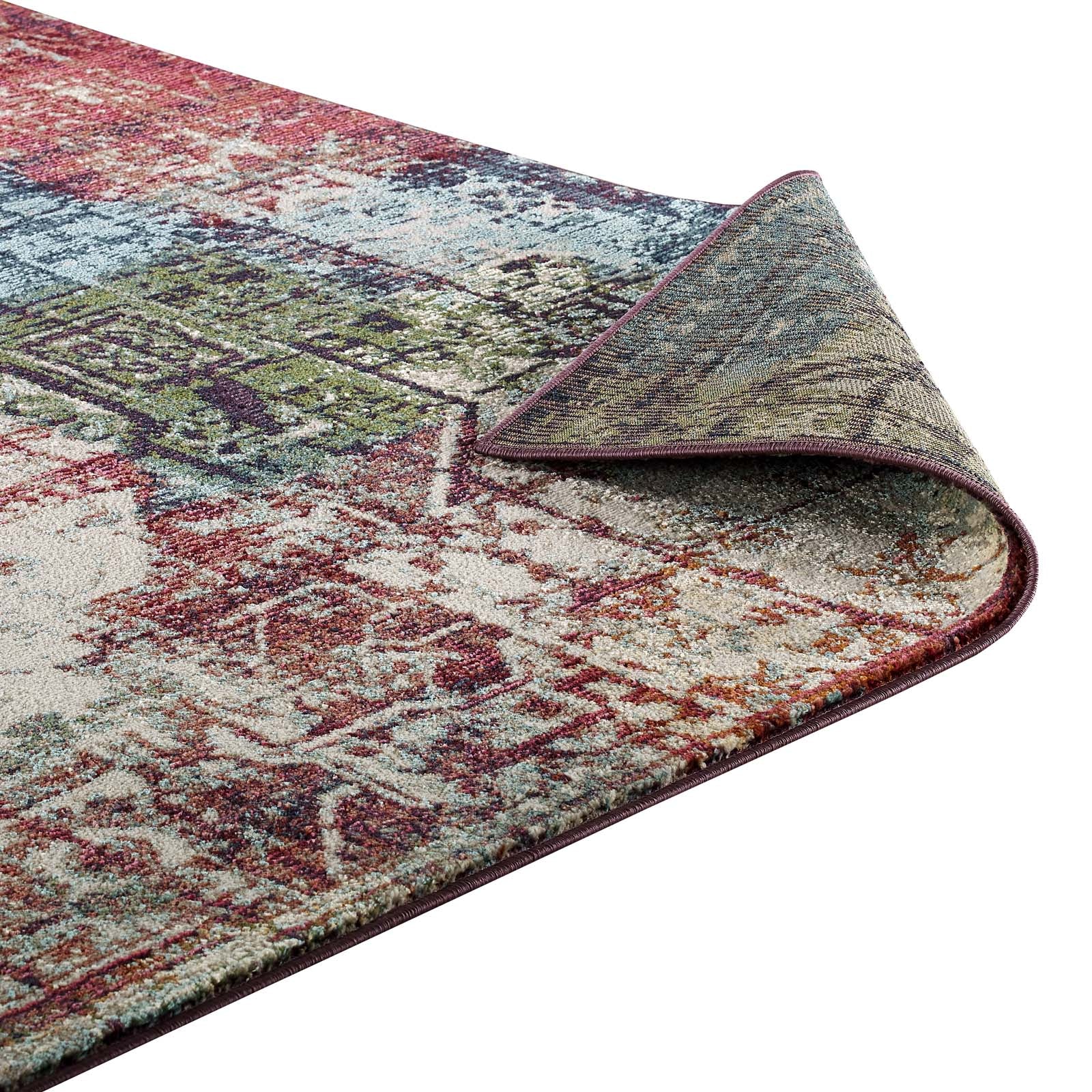 Modway Indoor Rugs - Tribute Elowen Contemporary Modern Vintage Mosaic 5x8 Area Rug Multicolored