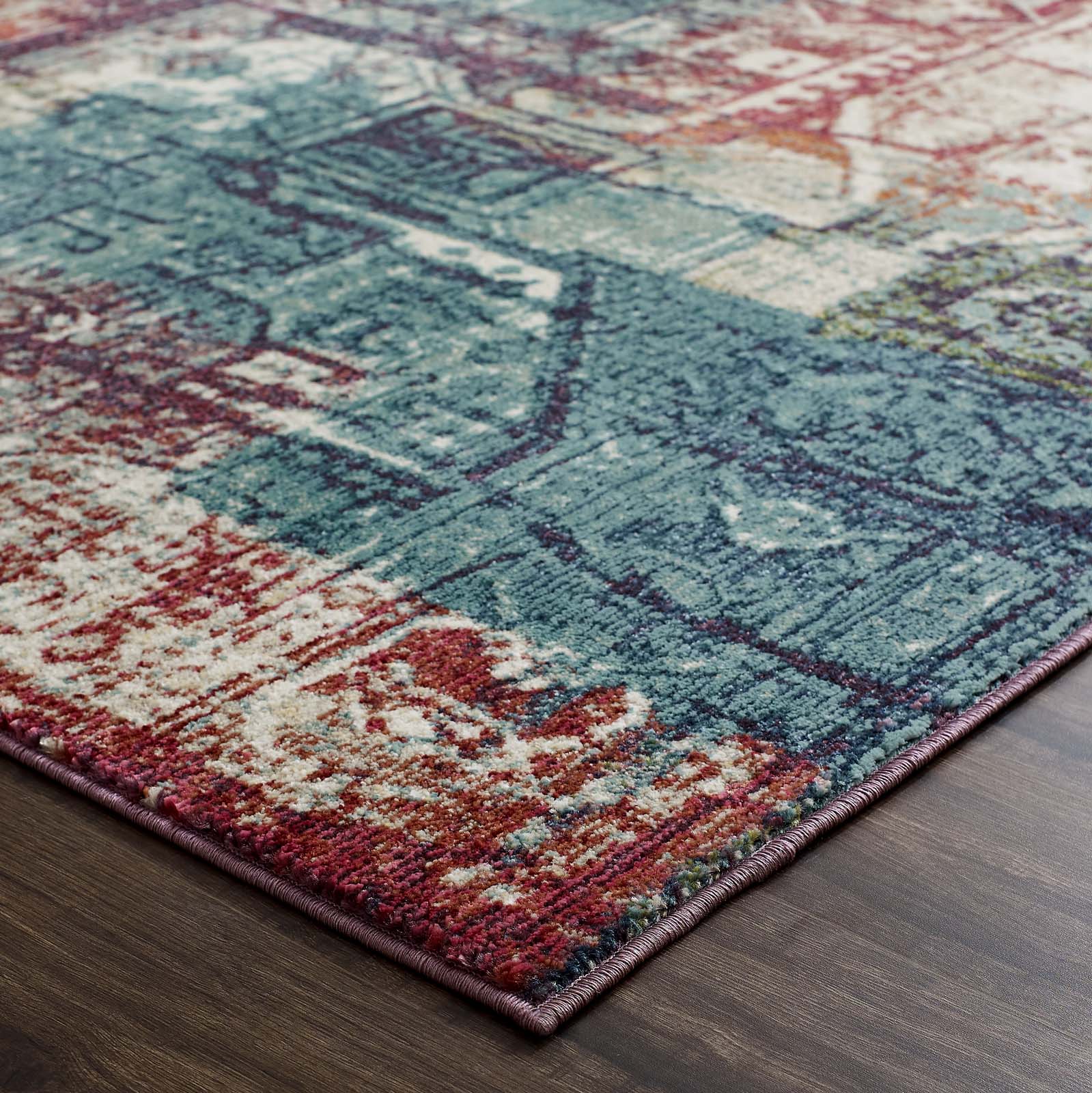Modway Indoor Rugs - Tribute Elowen Contemporary Modern Vintage Mosaic 5x8 Area Rug Multicolored