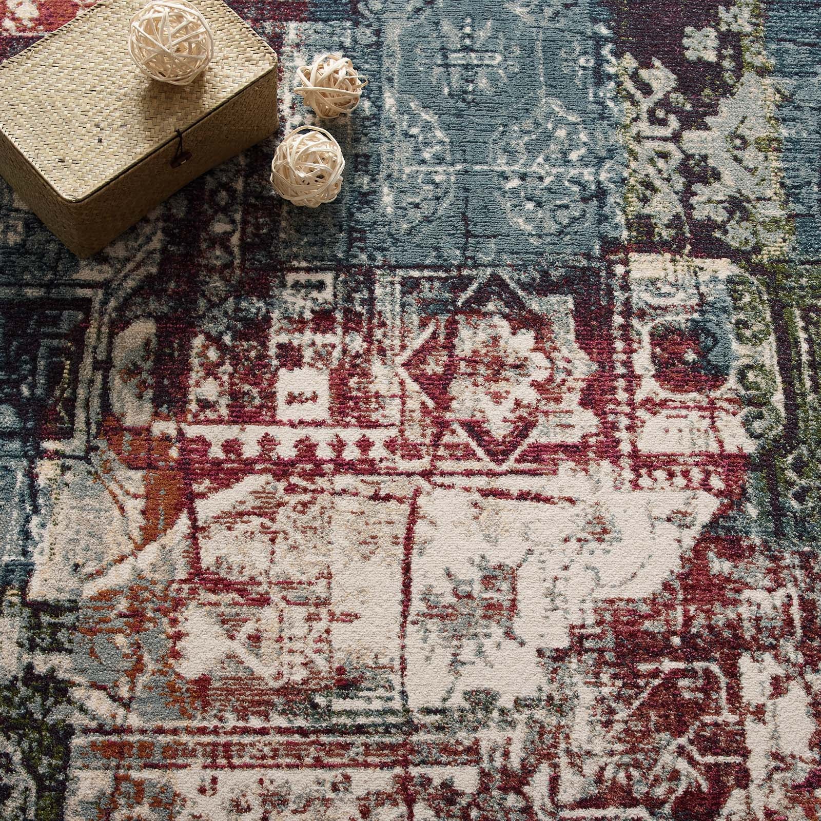 Modway Indoor Rugs - Tribute Elowen Contemporary Modern Vintage Mosaic 5x8 Area Rug Multicolored