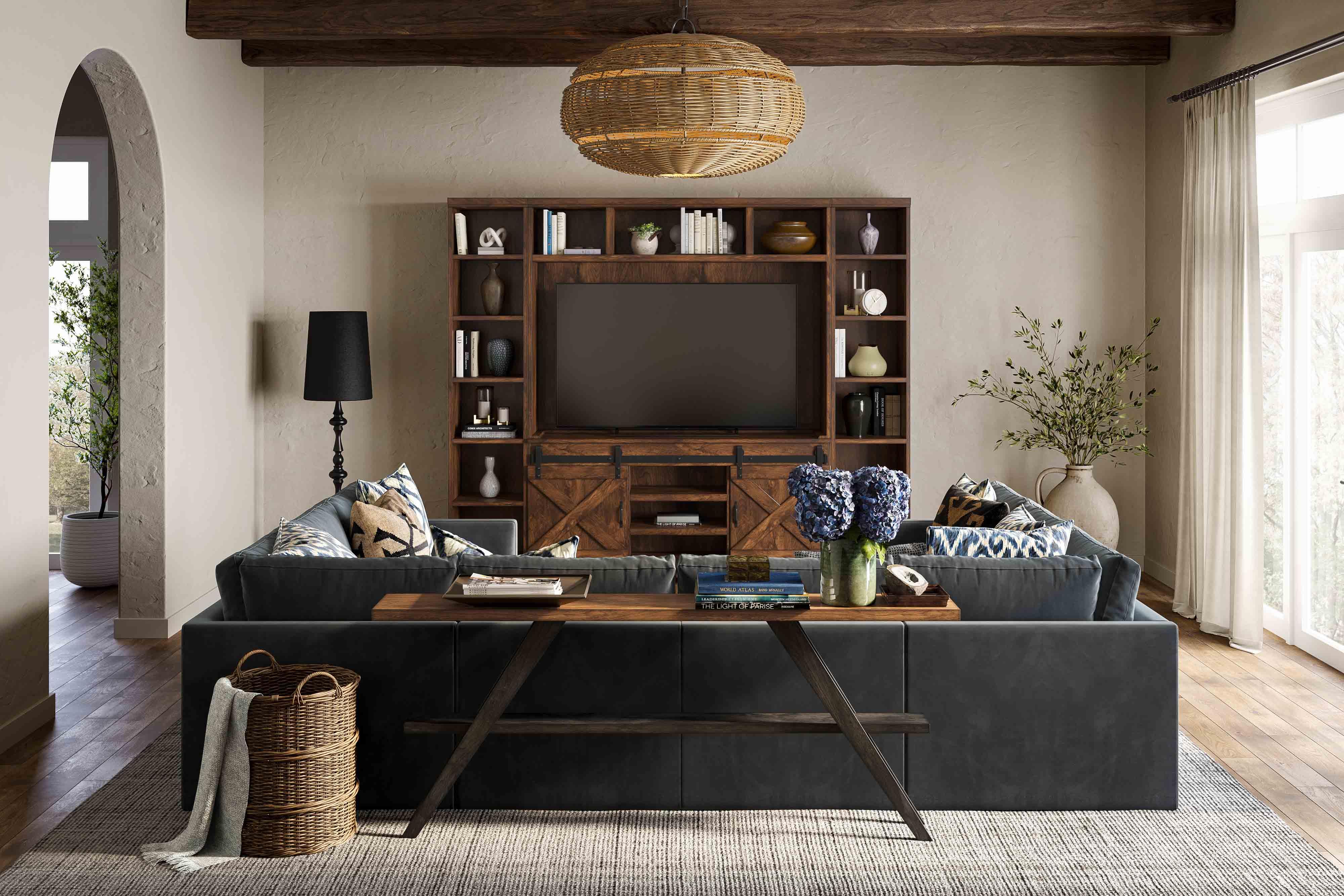 Tov Furniture Entertainment Centers - Dawson Rustic Brown Entertainment Wall