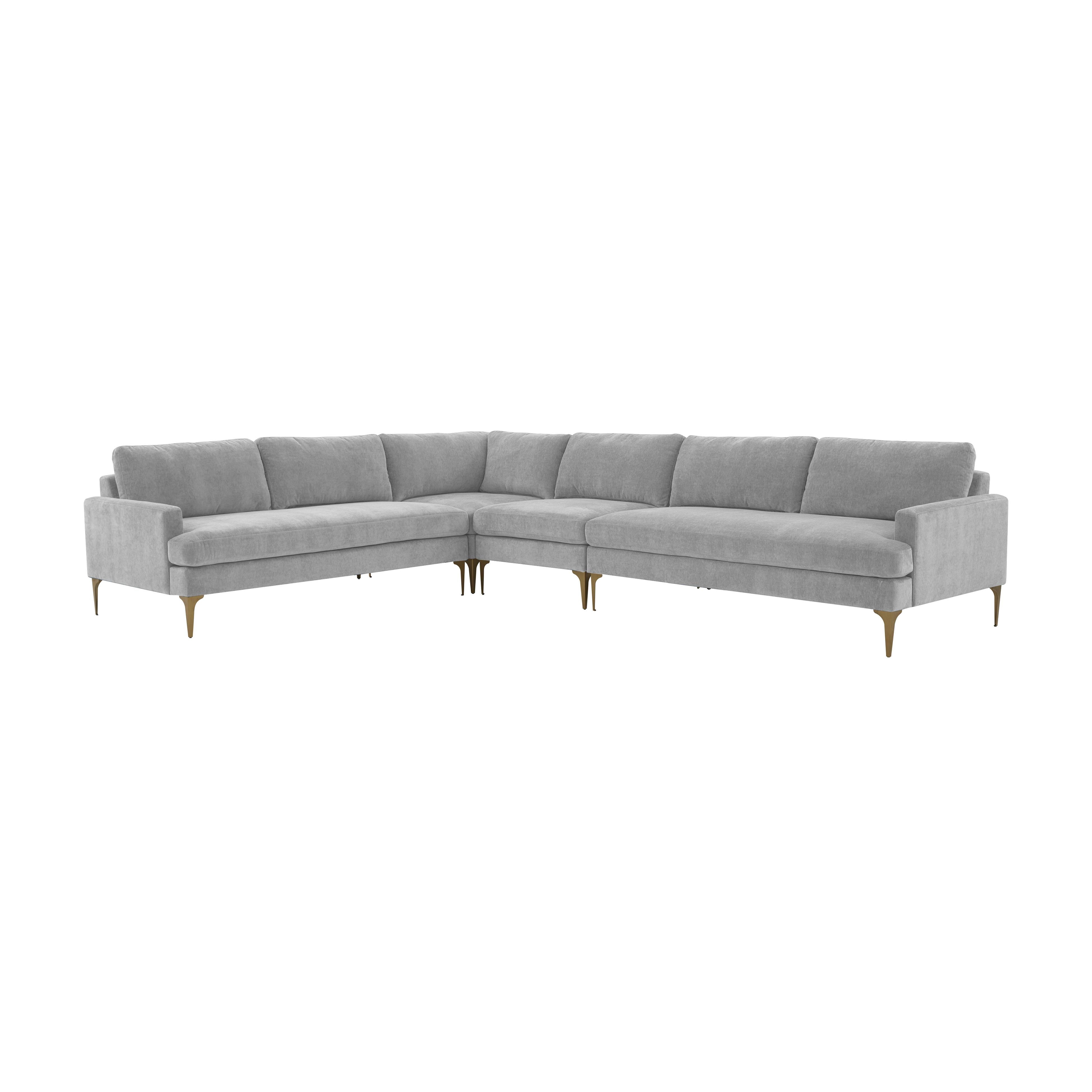 Tov Furniture Sectionals - Serena Gray Velvet Large L-Sectional