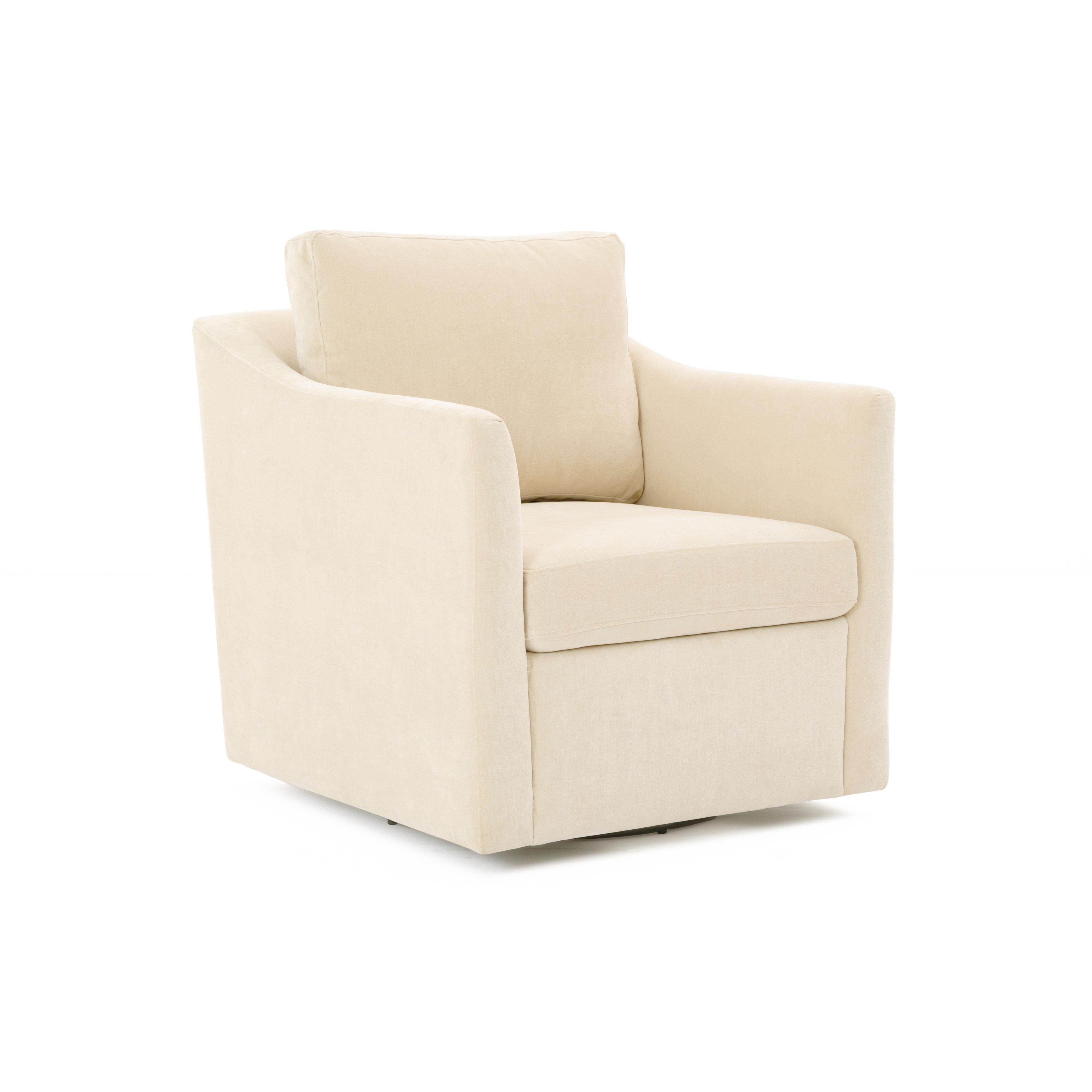 Tov Furniture Accent Chairs - Aiden Beige Swivel Armchair