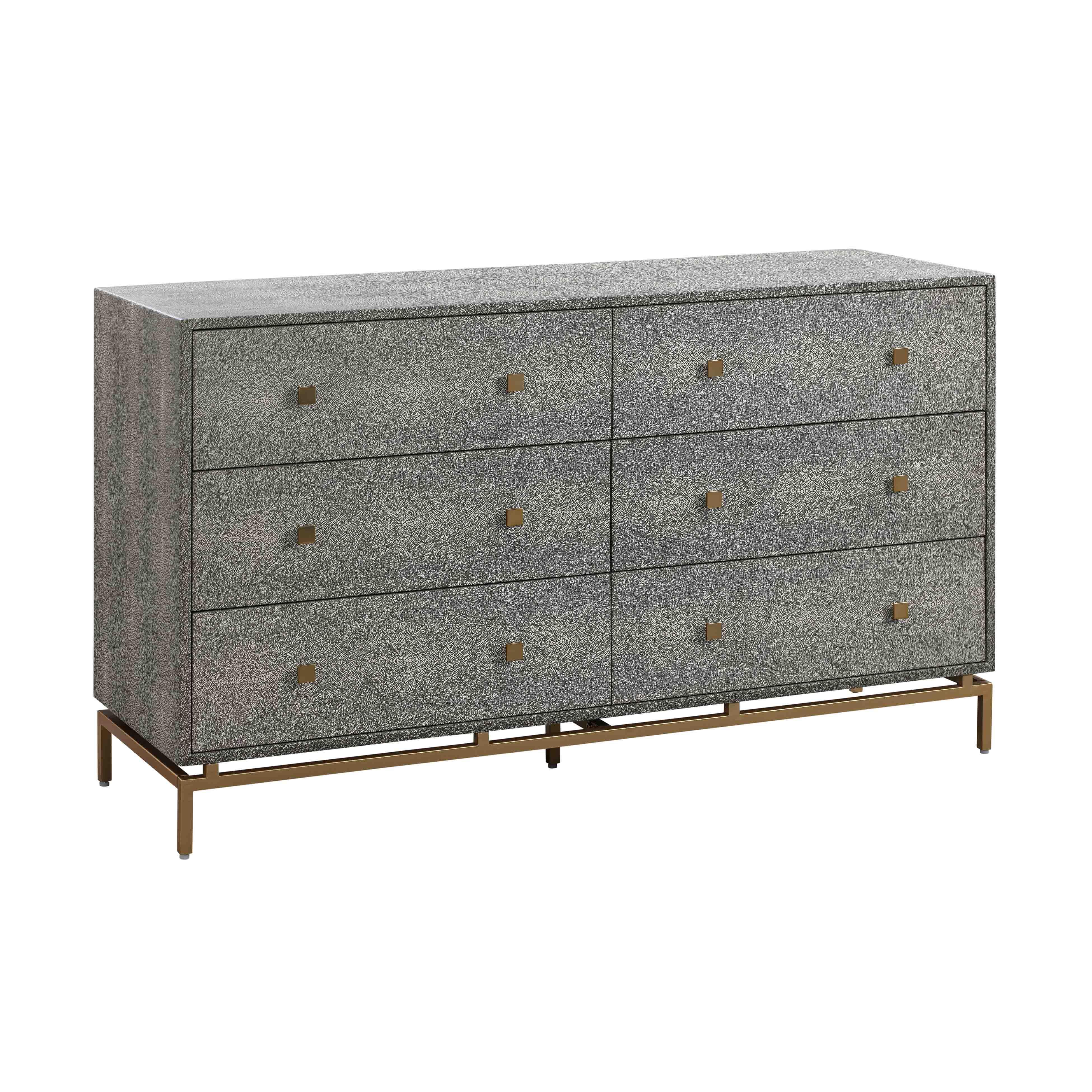 Tov Furniture Dressers - Pesce Shagreen 6 Drawer Dresser