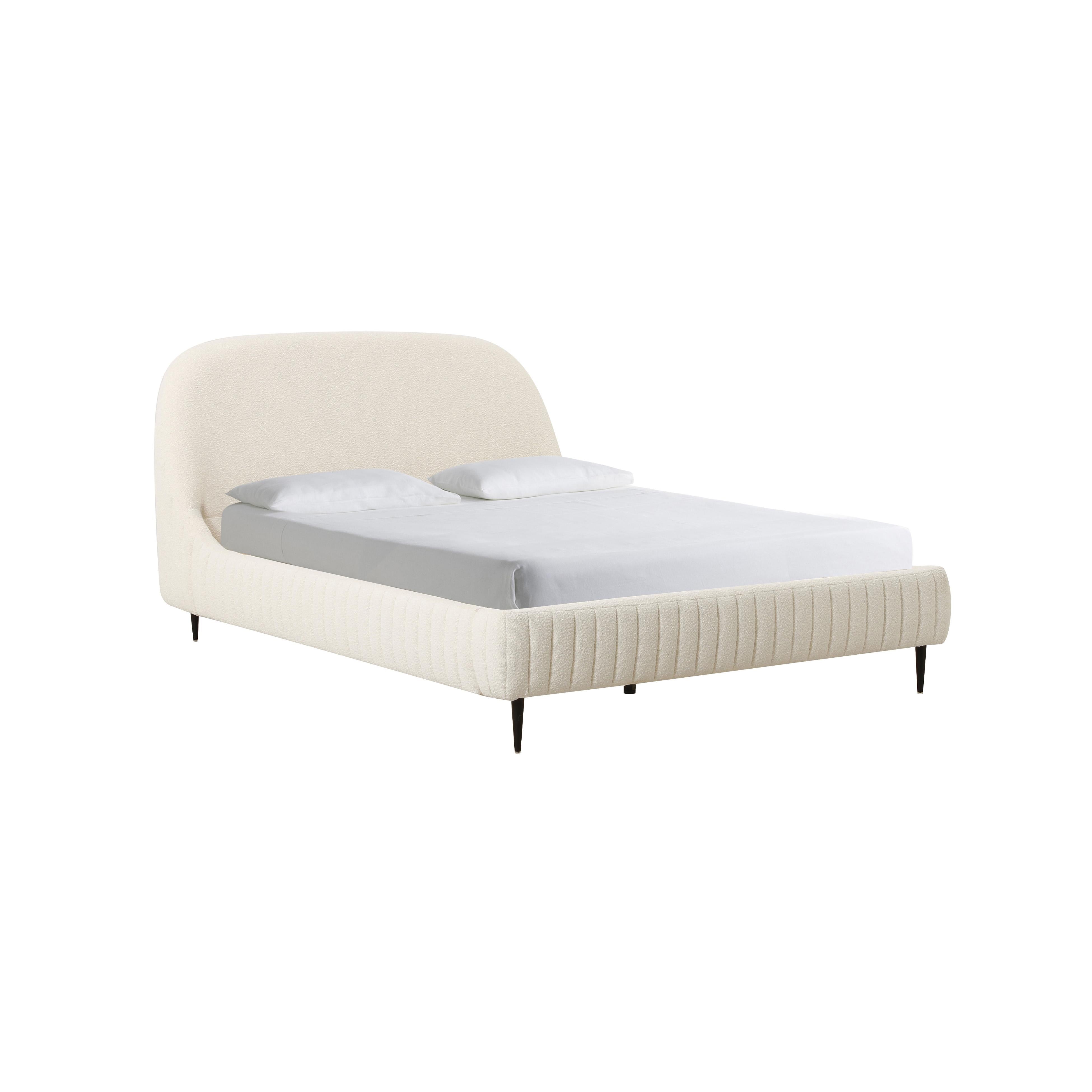 Tov Furniture Beds - Denise Cream Boucle Bed in Queen