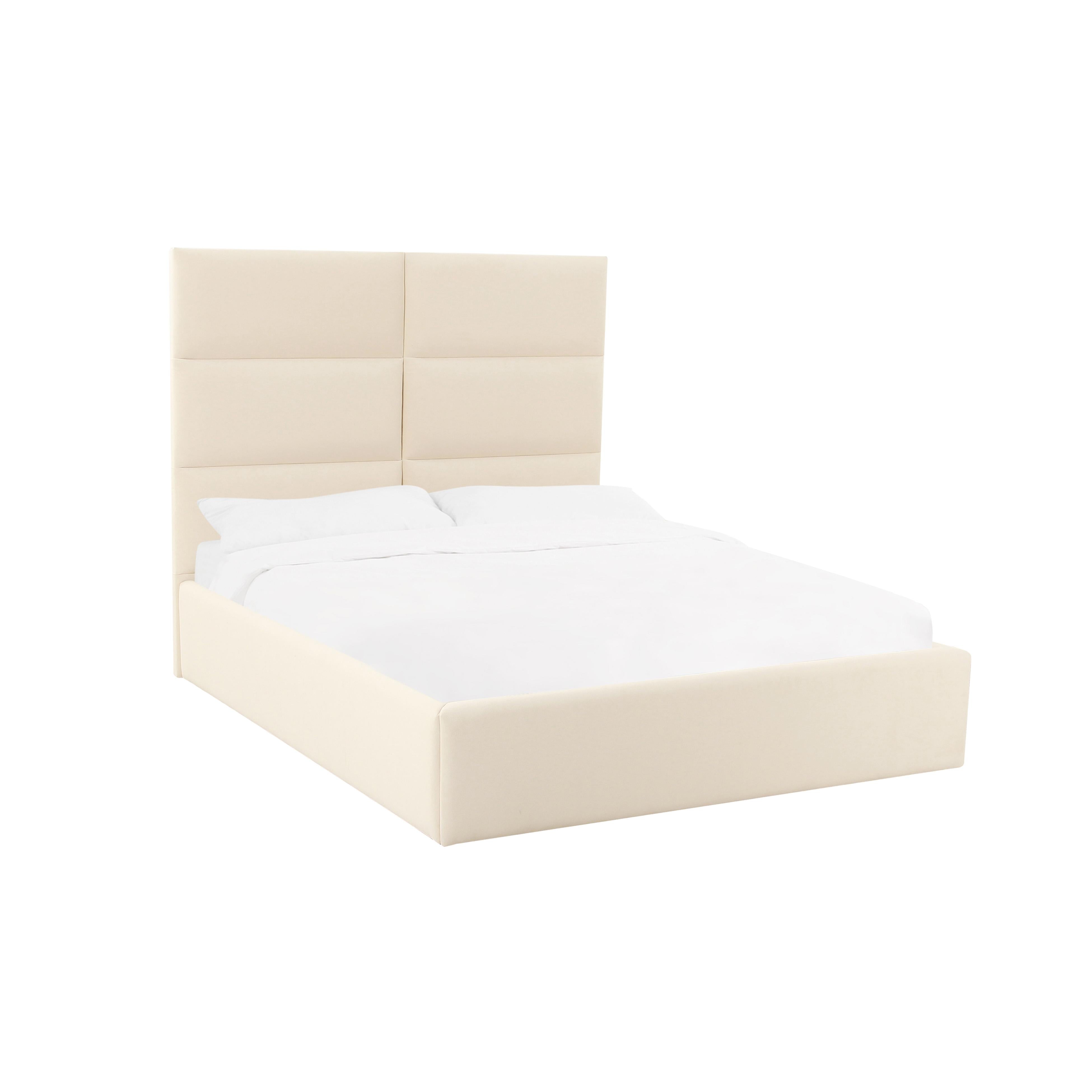 Tov Furniture Beds - Eliana Cream Velvet Queen Bed