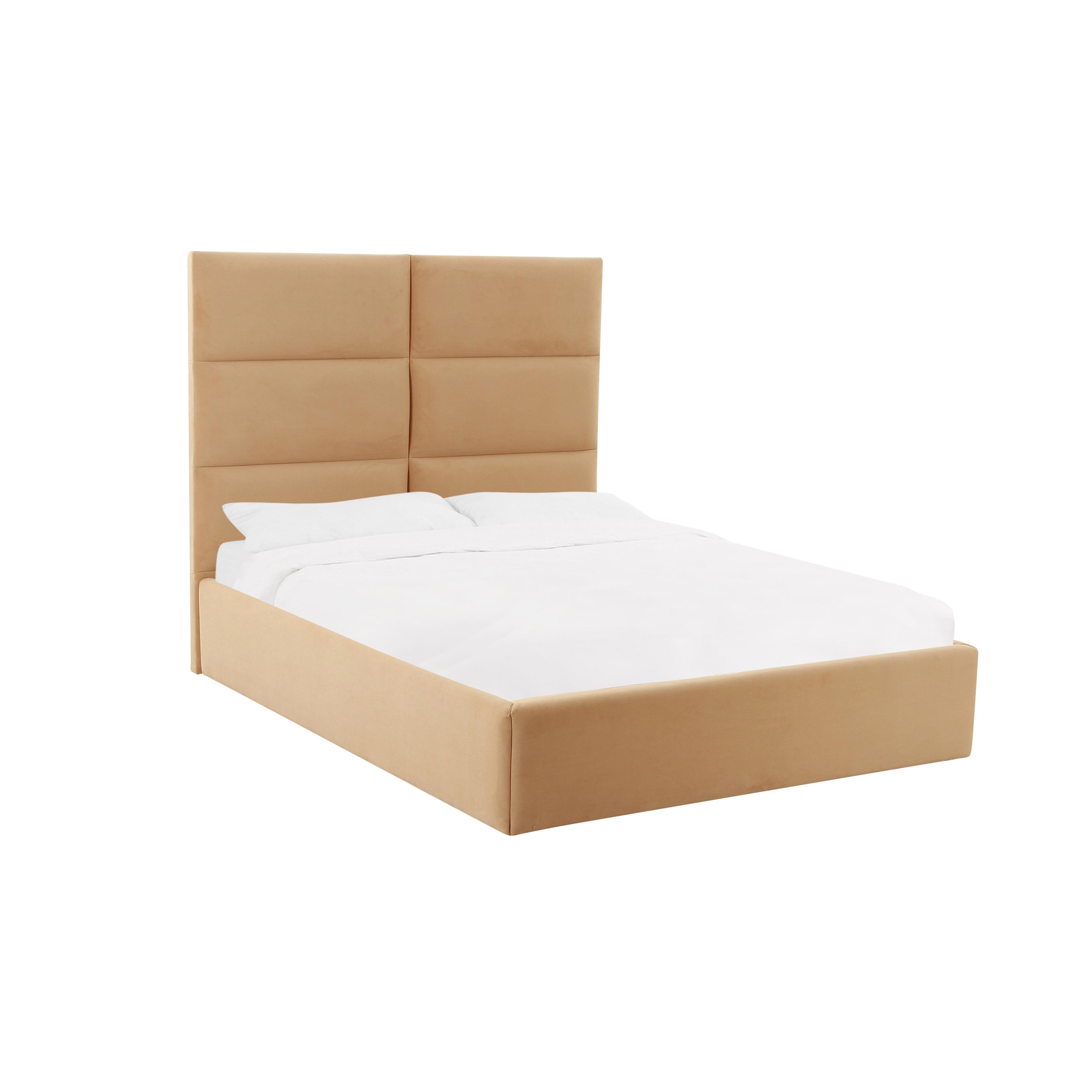 Tov Furniture Beds - Eliana Honey Velvet Queen Bed