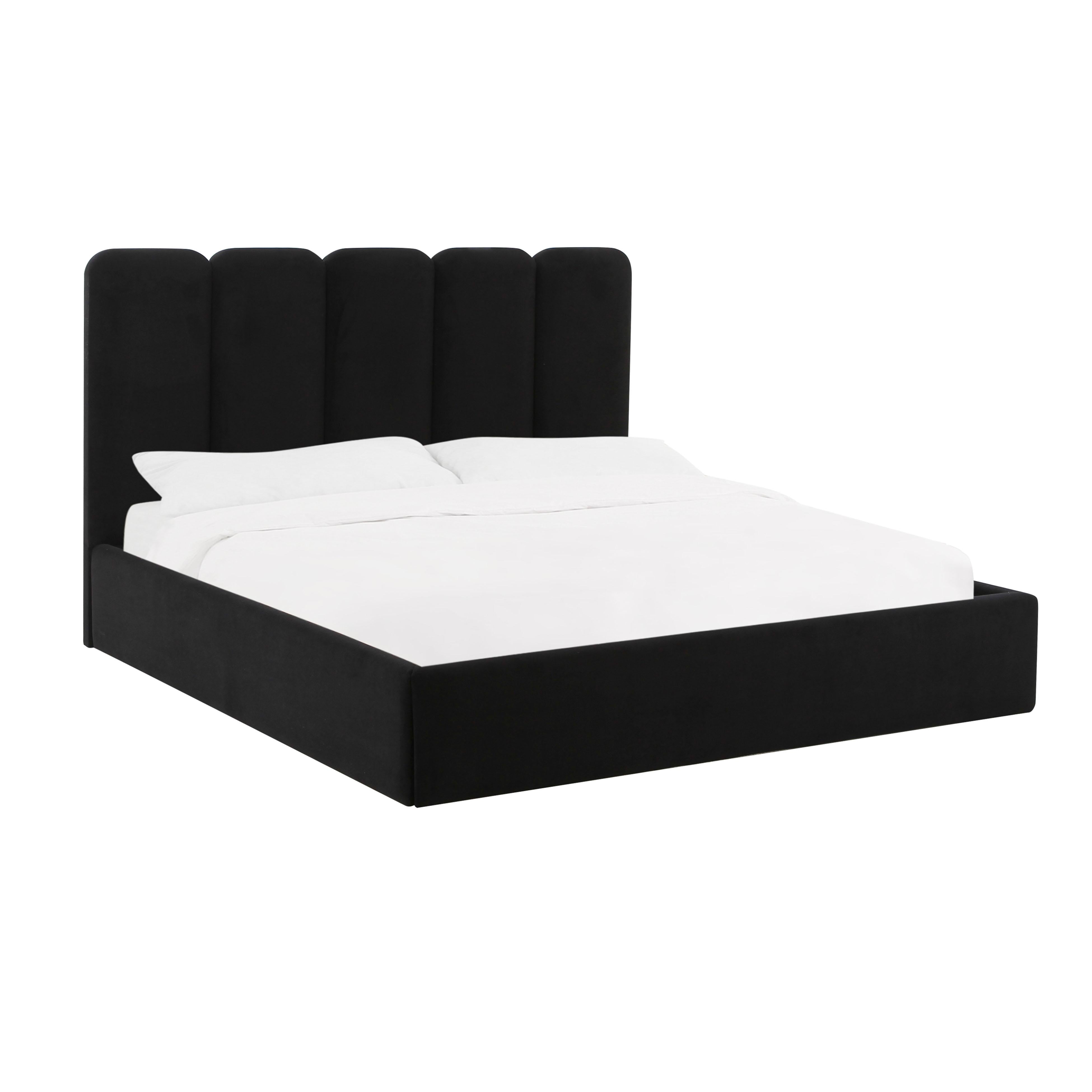 Tov Furniture Beds - Palani Black Velvet King Bed