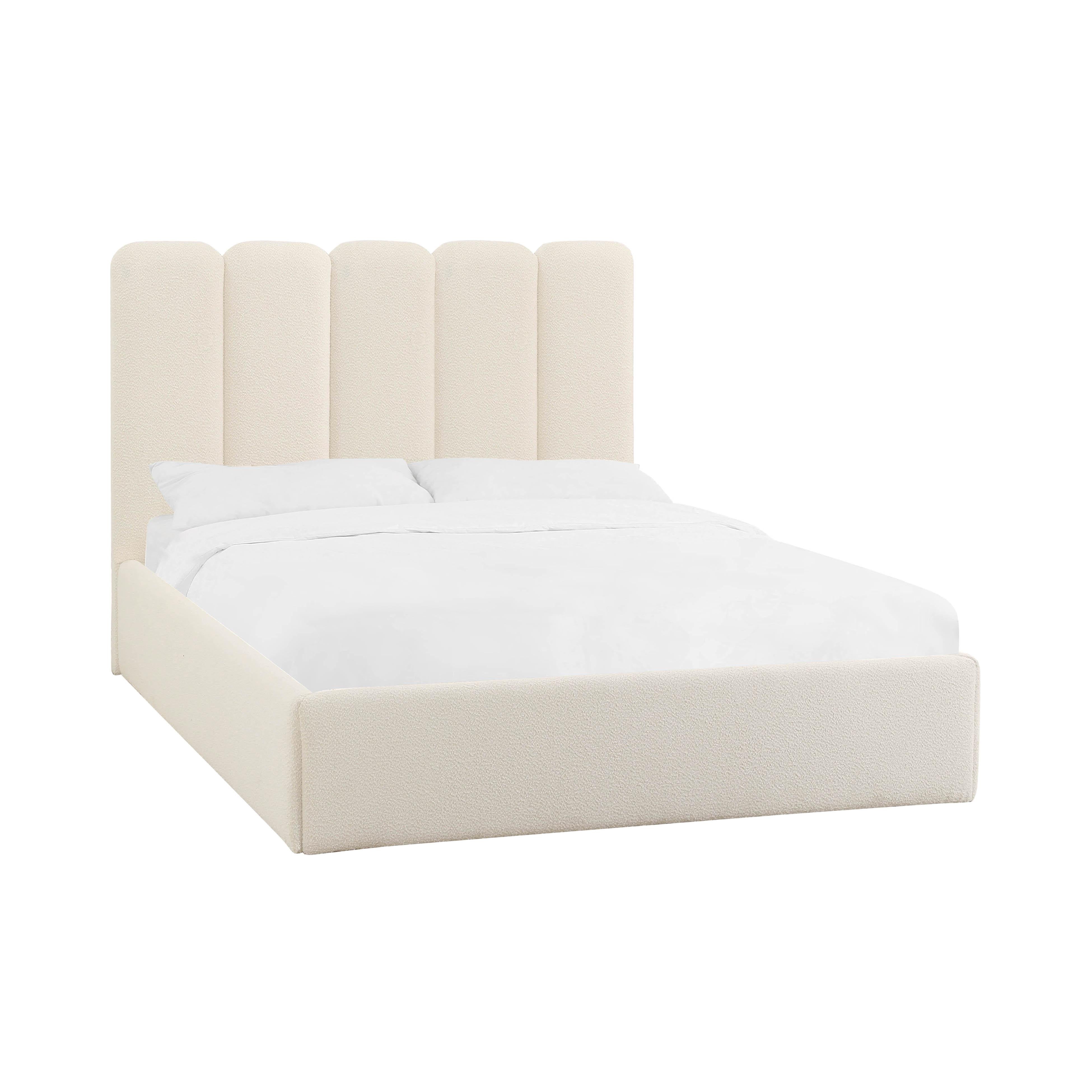 Tov Furniture Beds - Palani Cream Boucle King Bed