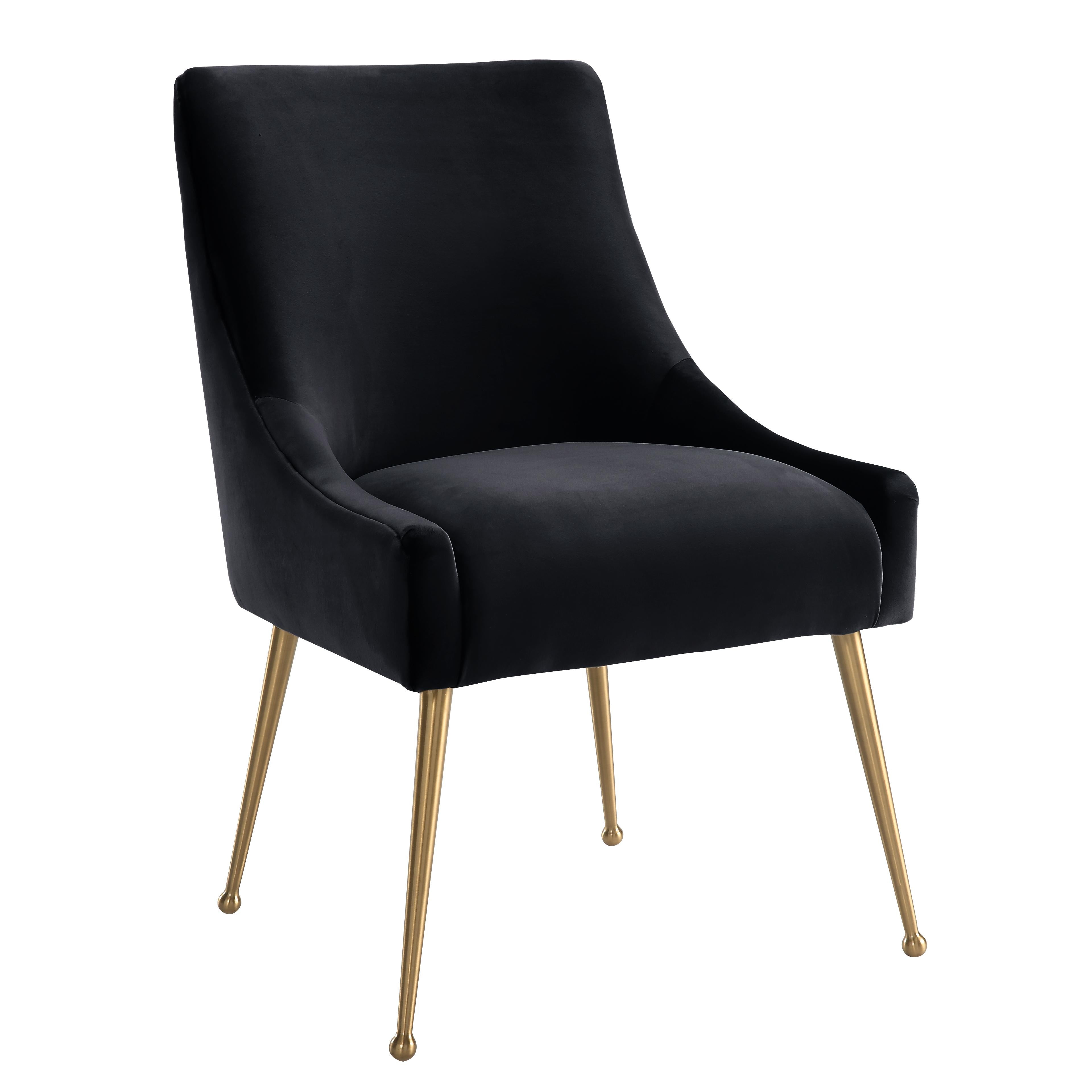 Tov Furniture Dining Chairs - Beatrix Black Velvet Side Chair