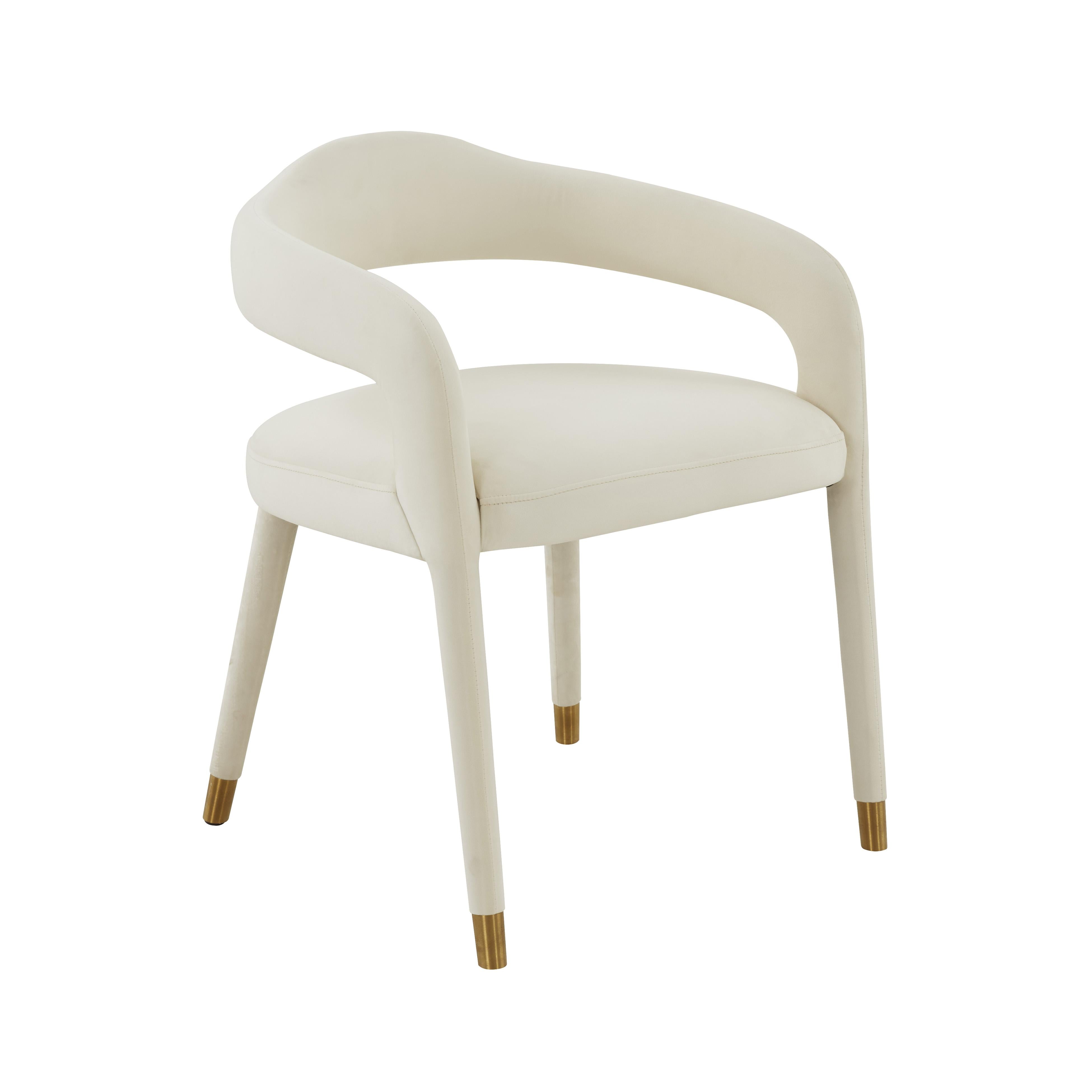 Tov Furniture Dining Chairs - Lucia Cream Velvet Dining Chair