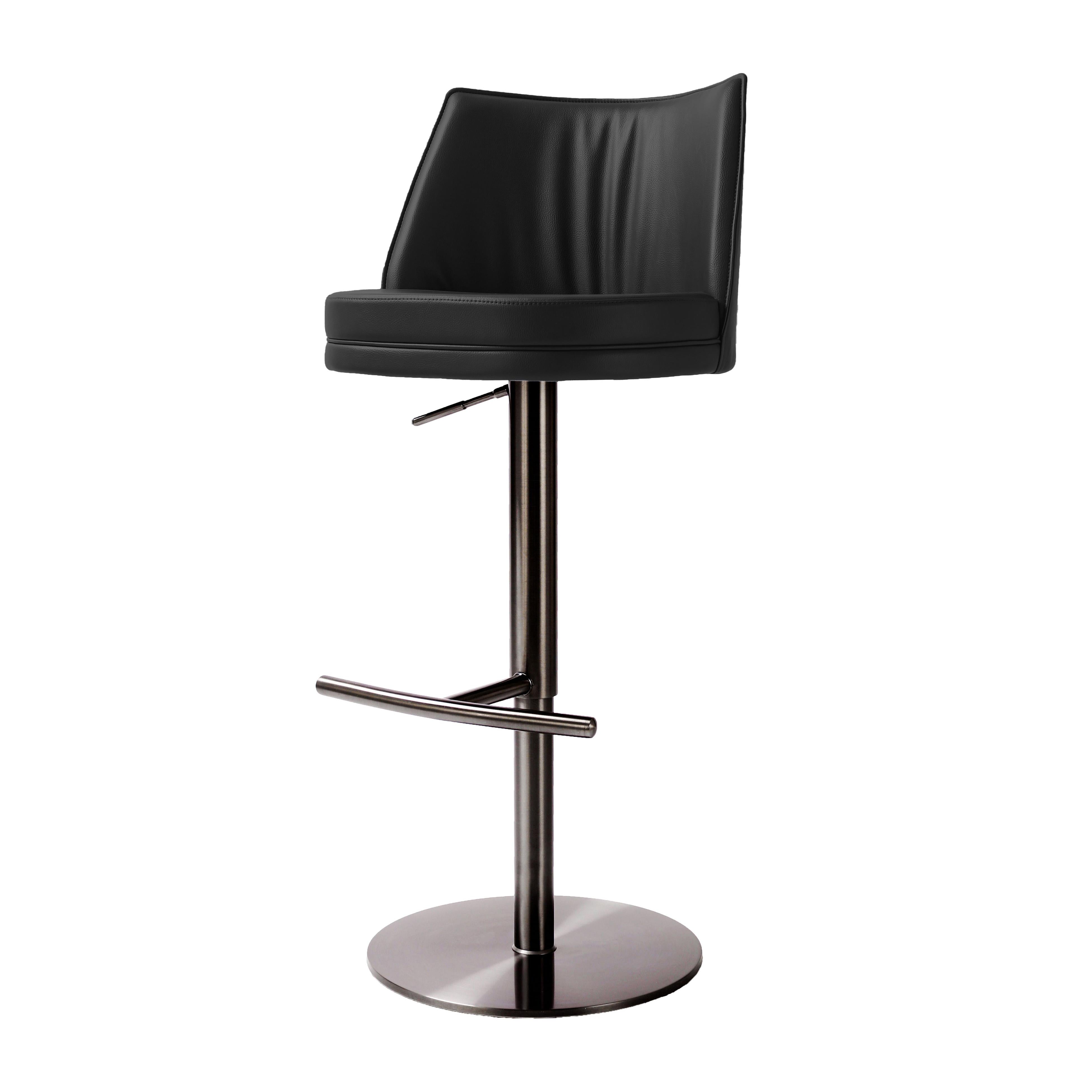 Tov Furniture Stools - Gala Black Vegan Leather on Adjustable Stool