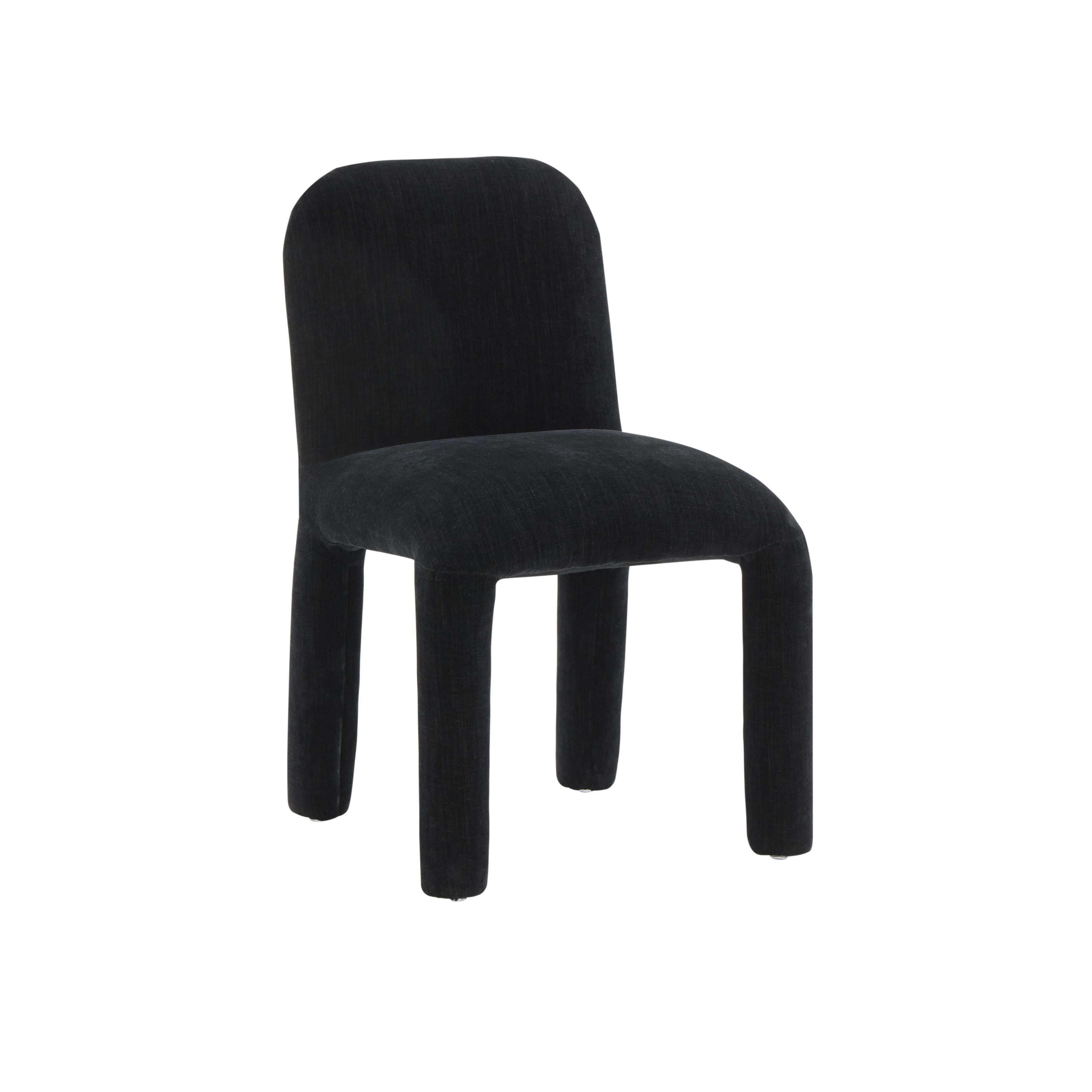 Tov Furniture Dining Chairs - Georgia Midnight Black Chenille Dining Chair