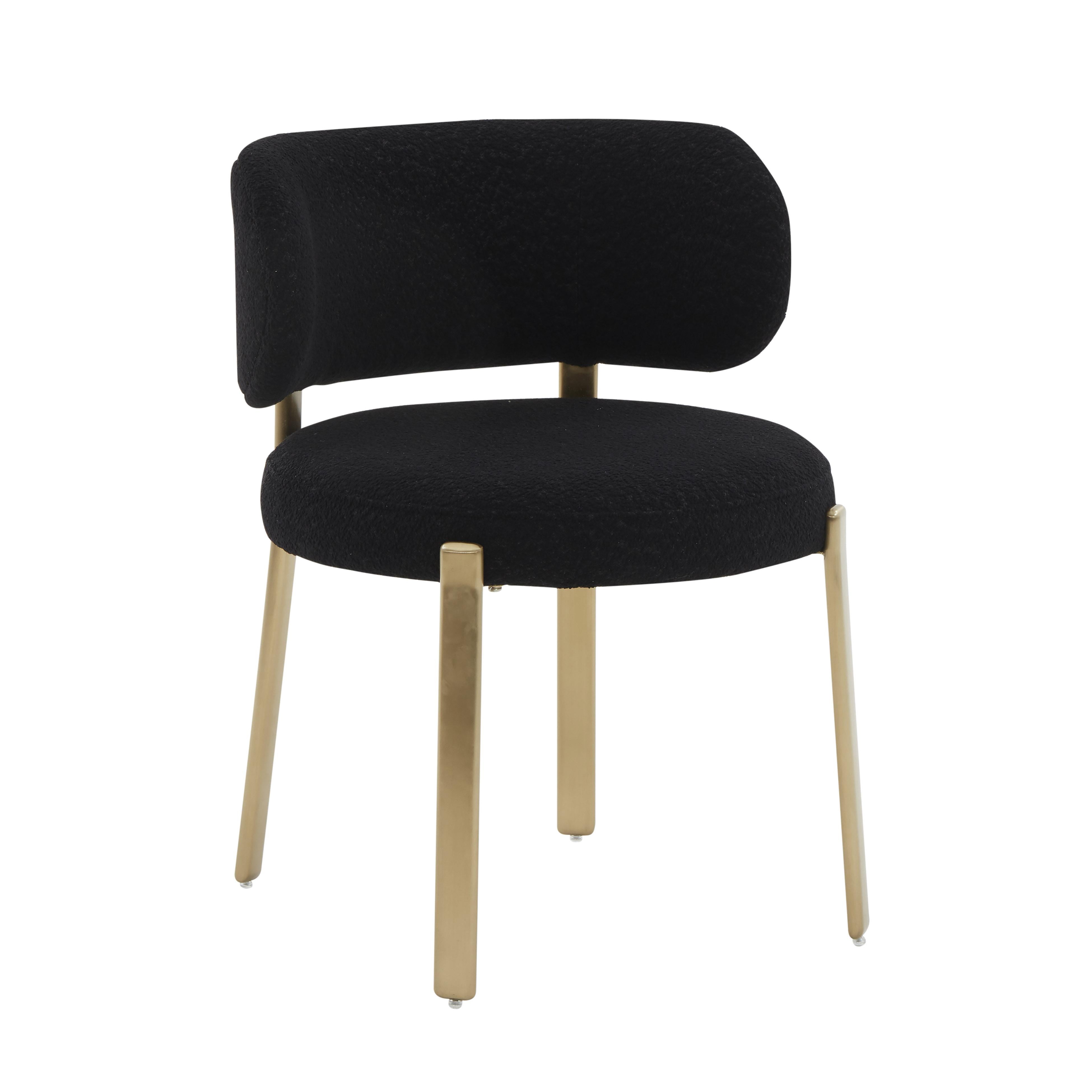 Tov Furniture Dining Chairs - Margaret Black Boucle Dining Chair