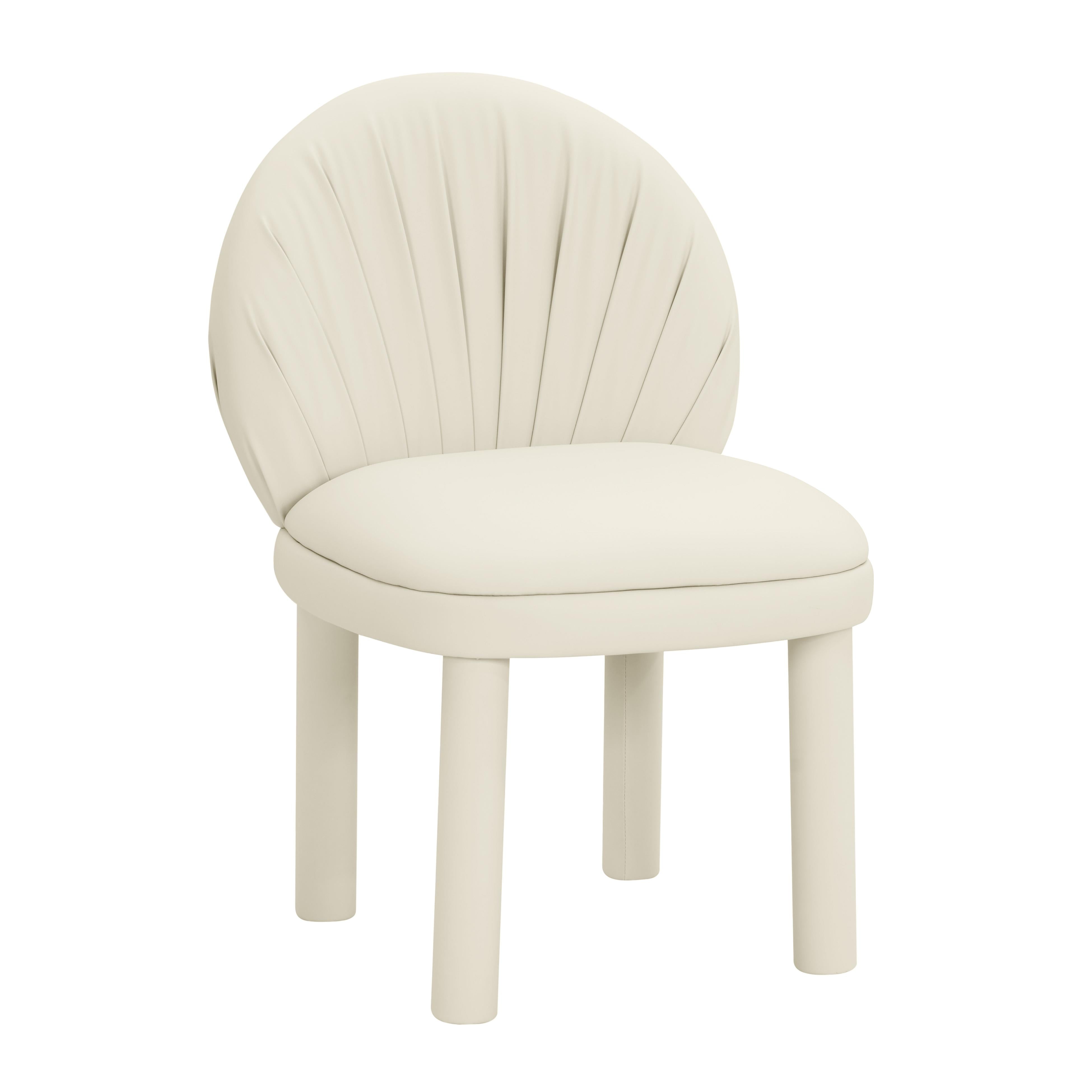 Tov Furniture Dining Chairs - Aliyah Cream Vegan Leather Dining Chair