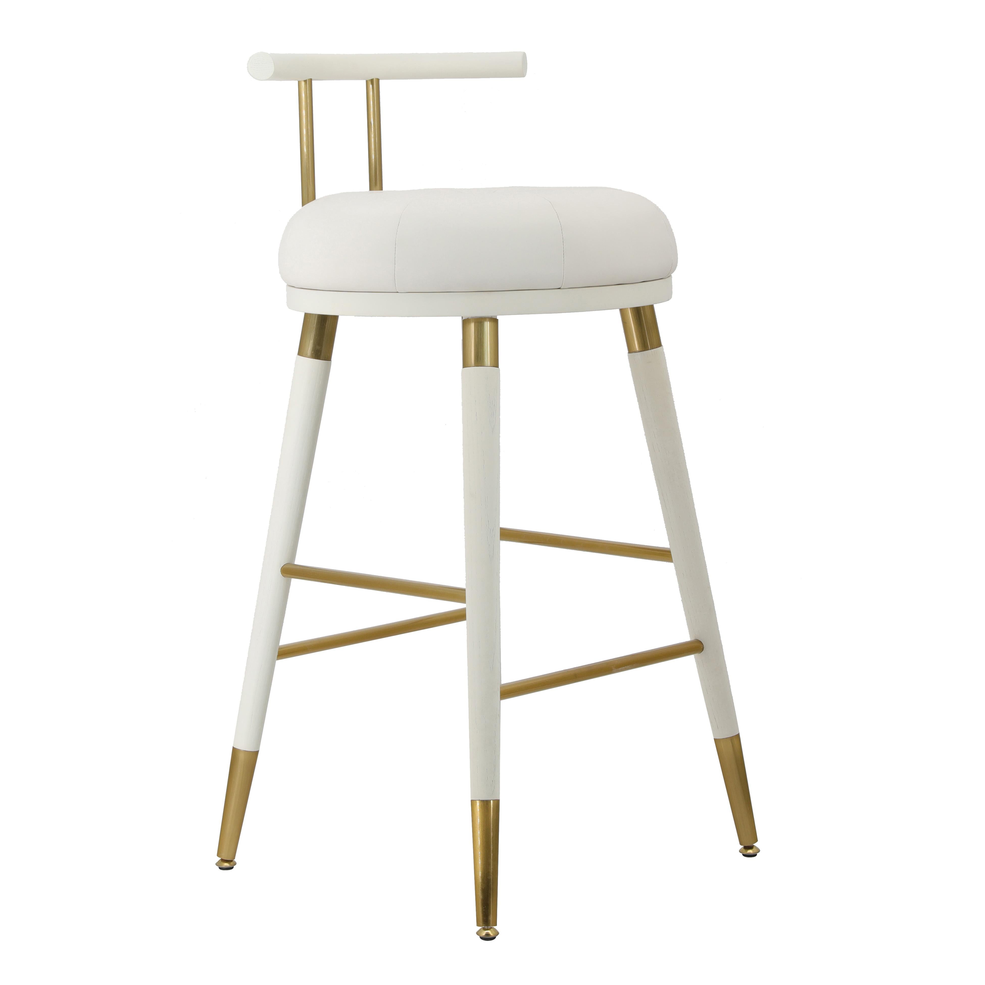 Tov Furniture Stools - Juniper White Vegan Leather Counter Stool