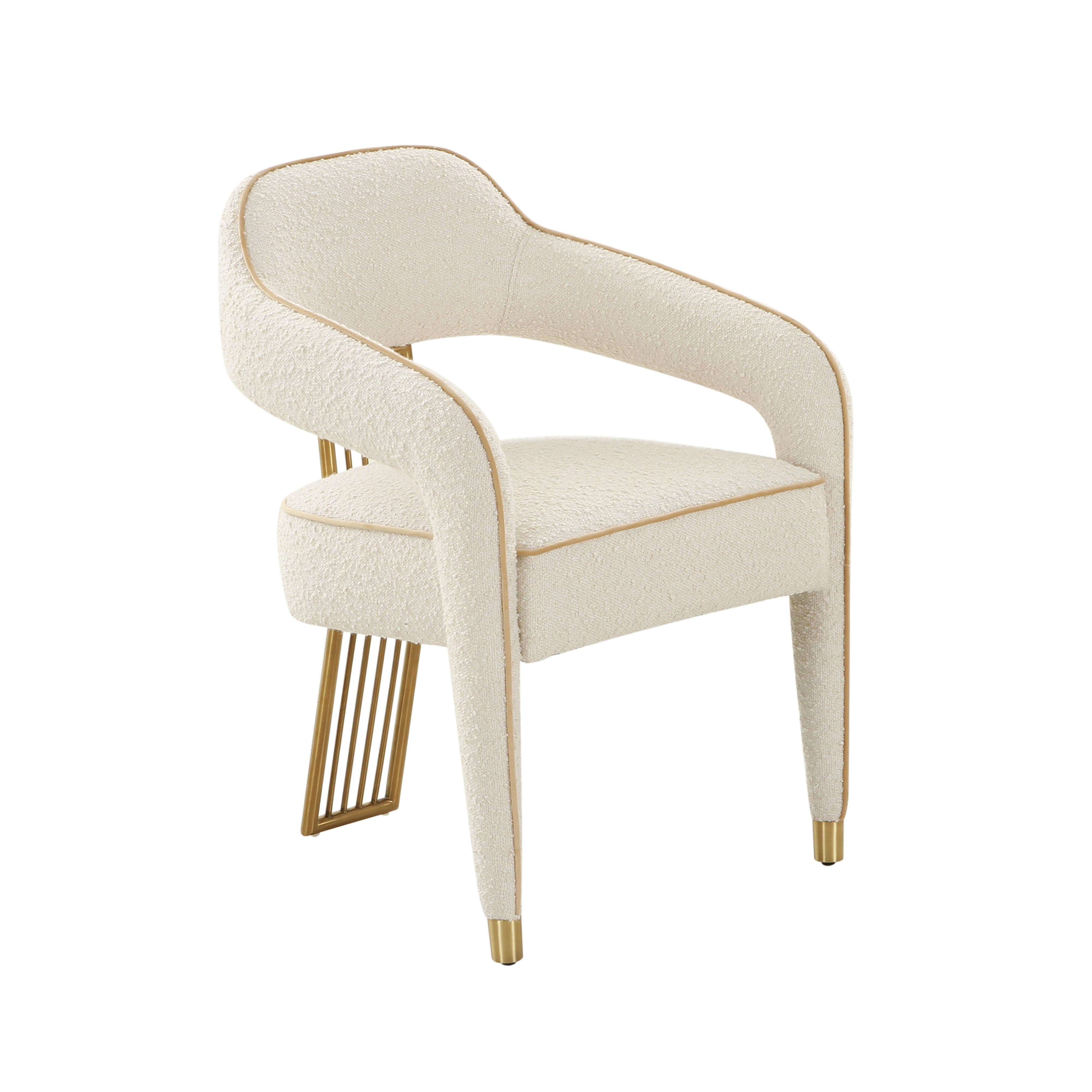 Tov Furniture Dining Chairs - Corralis Cream Boucle Dining Chair