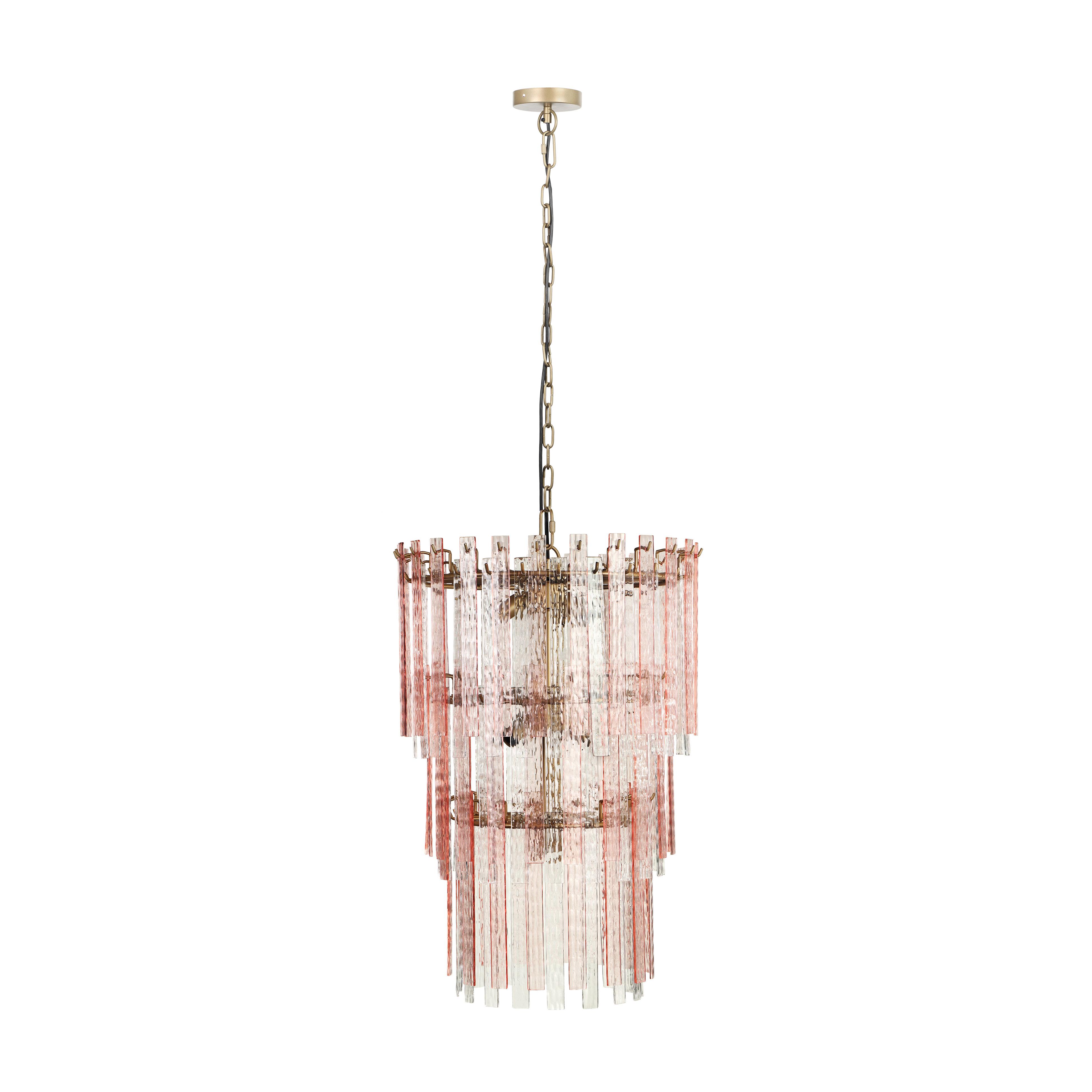 Tov Furniture Chandeliers - Hampshire Pink Acrylic 3-Tier Chandelier