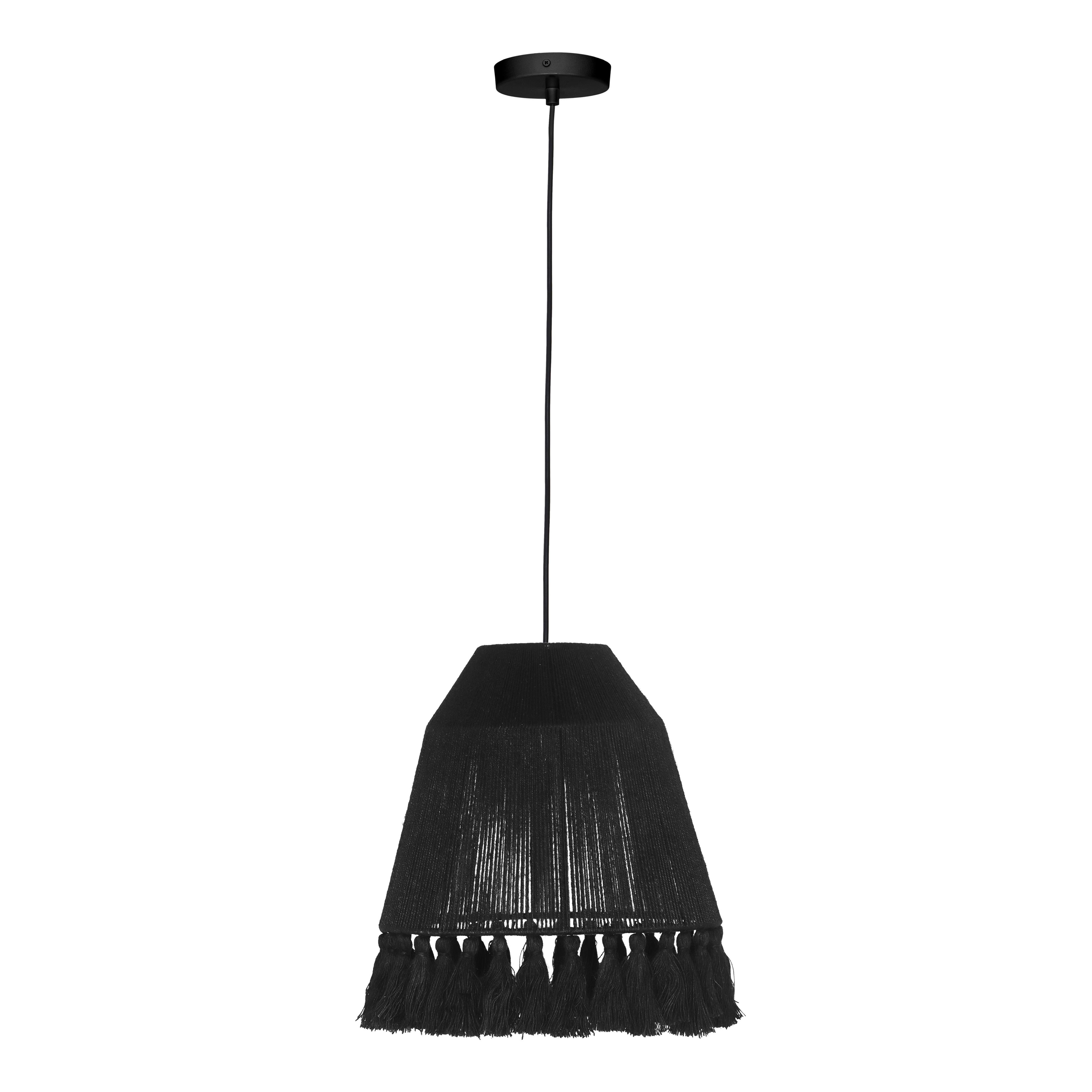 Tov Furniture Pendants - Bokaro Black Jute Pendant Lamp