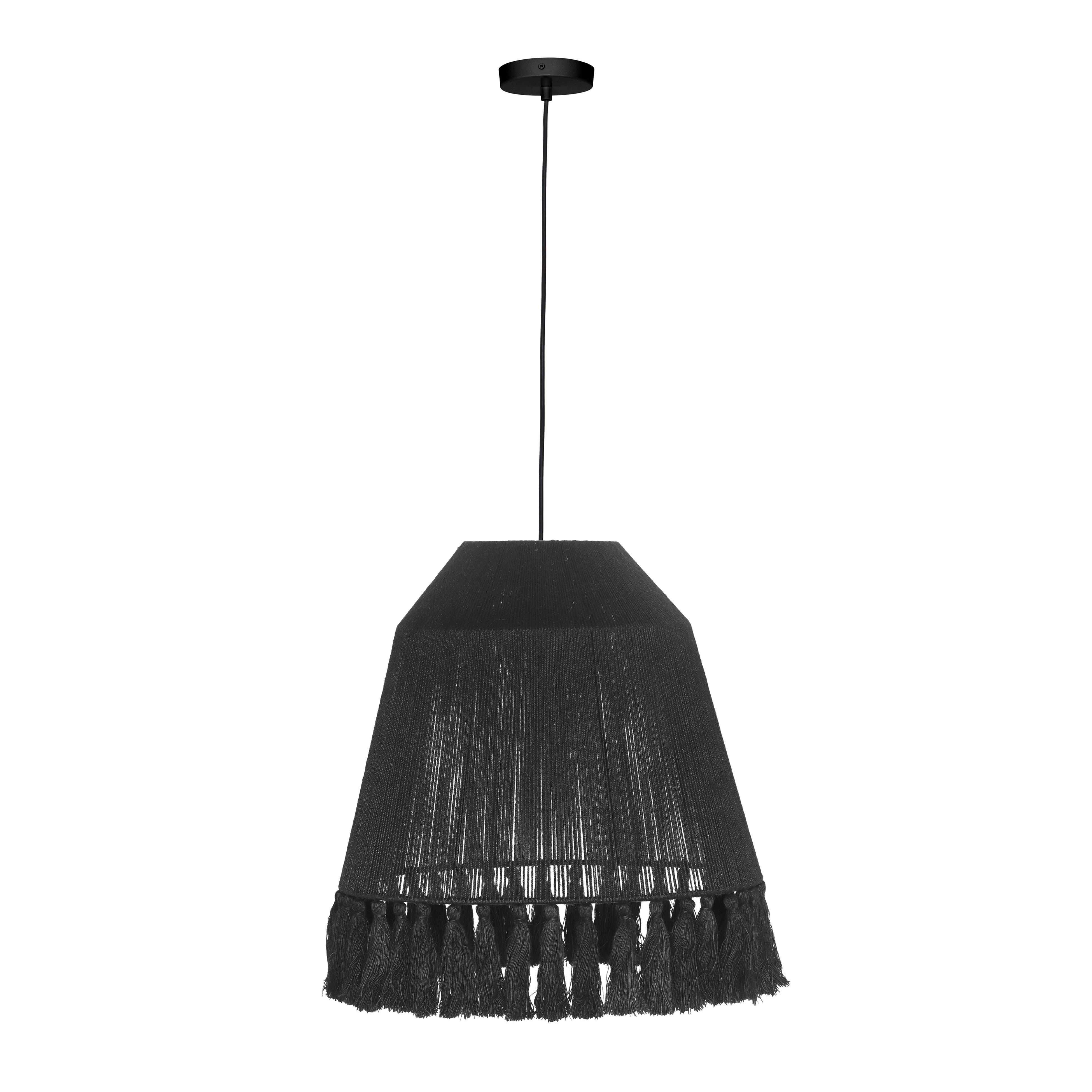 Tov Furniture Pendants - Bokaro Black Jute Large Pendant Lamp