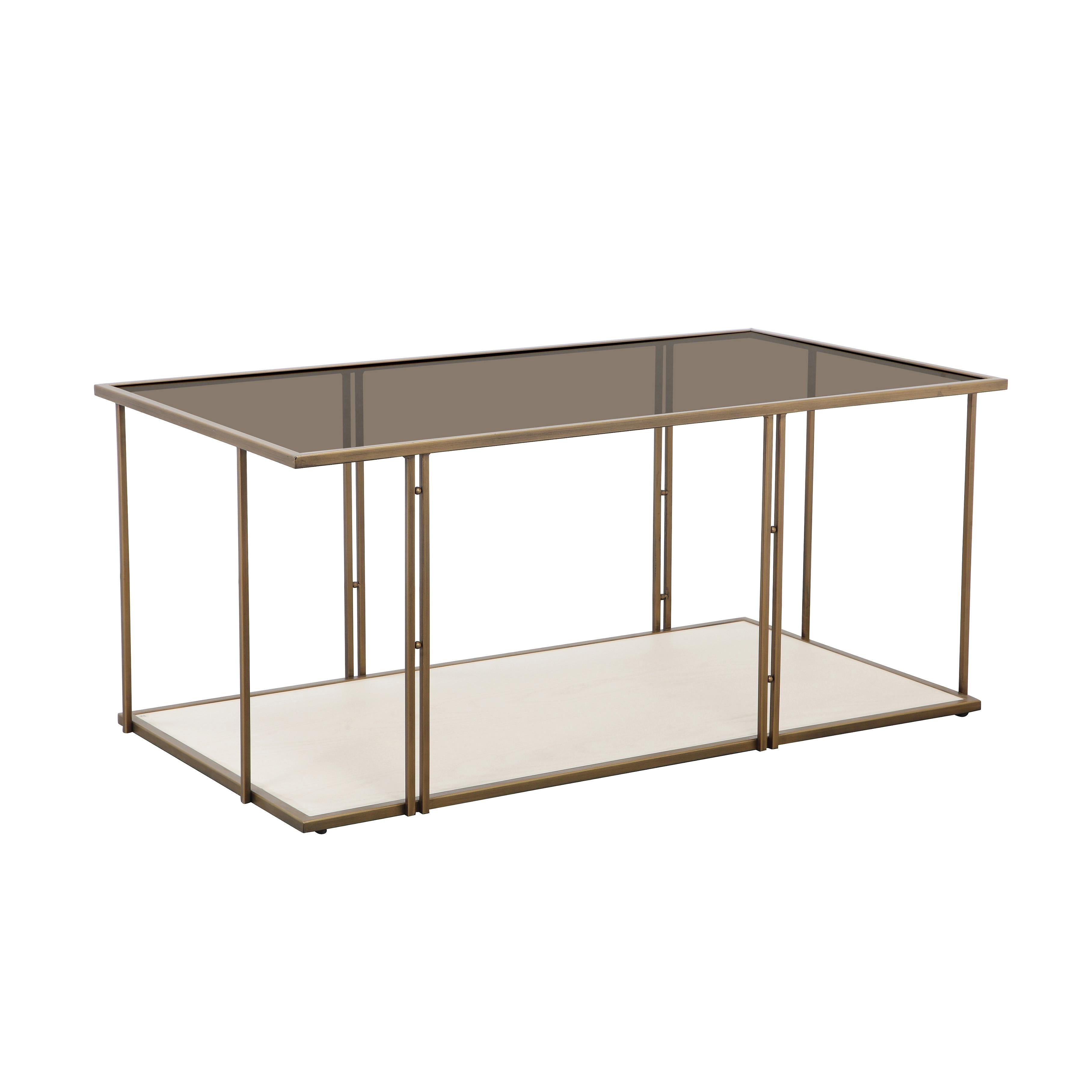 Tov Furniture Coffee Tables - Emma Cream Ash & Glass Coffee Table