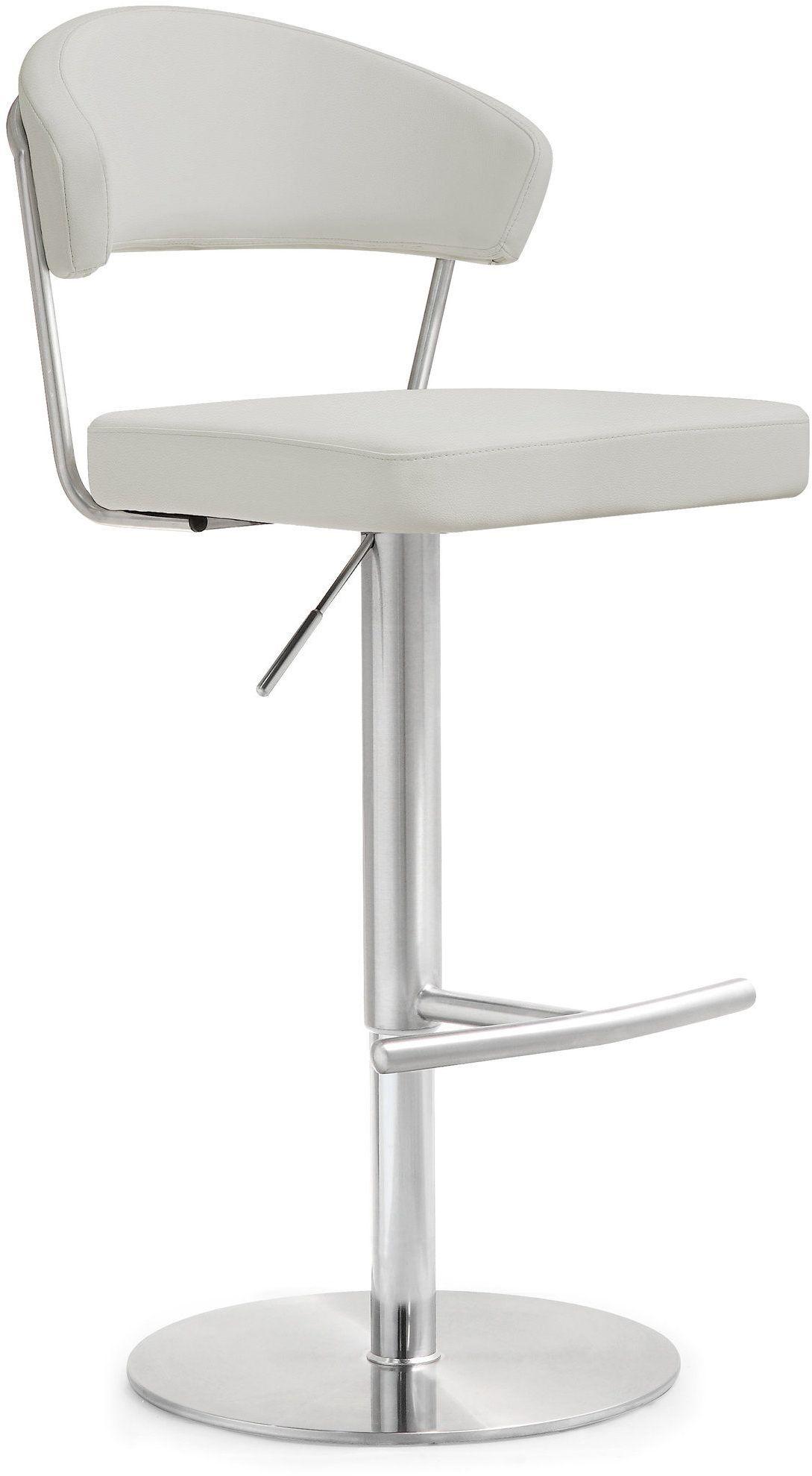 Tov Furniture Stools - Cosmo Light Grey Stainless Steel Barstool