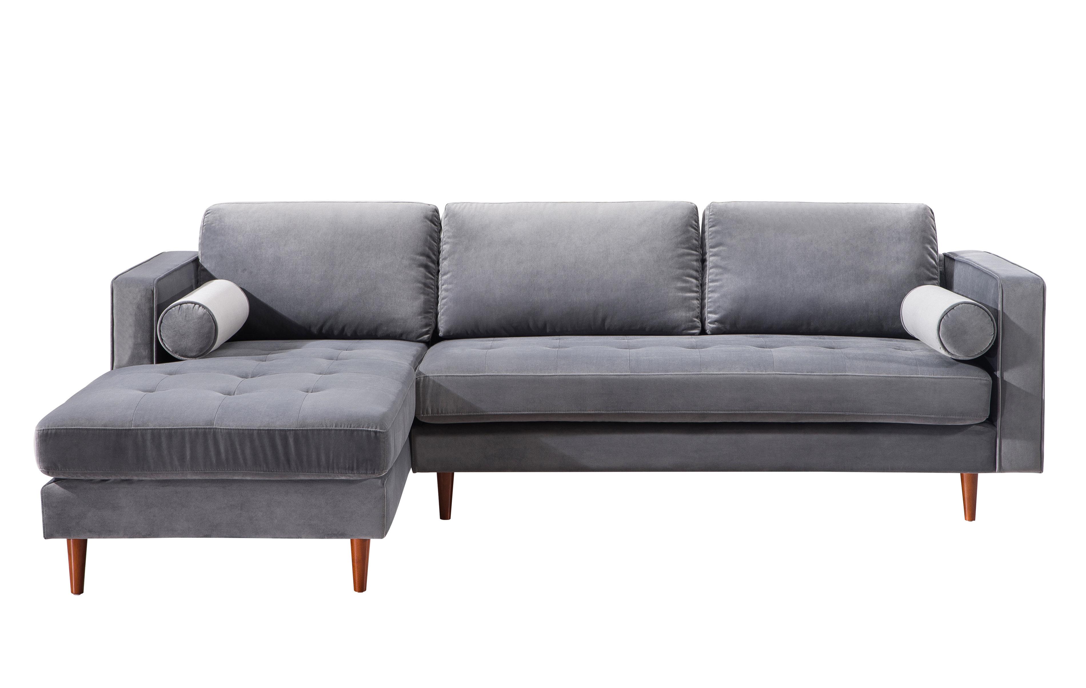 Tov Furniture Sectionals - Como Grey Velvet Sectional LAF