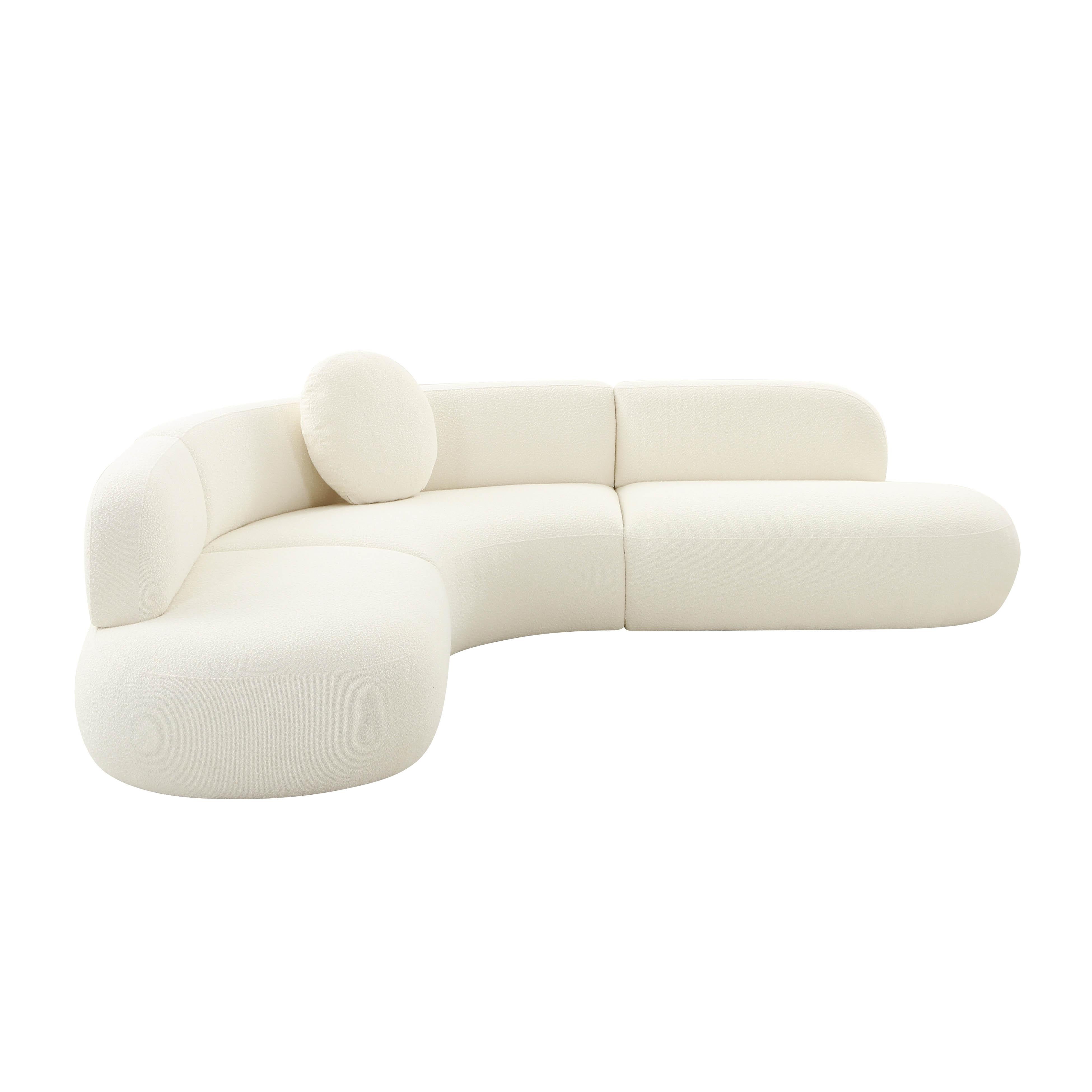Tov Furniture Sectionals - Broohah Cream Boucle Sectional