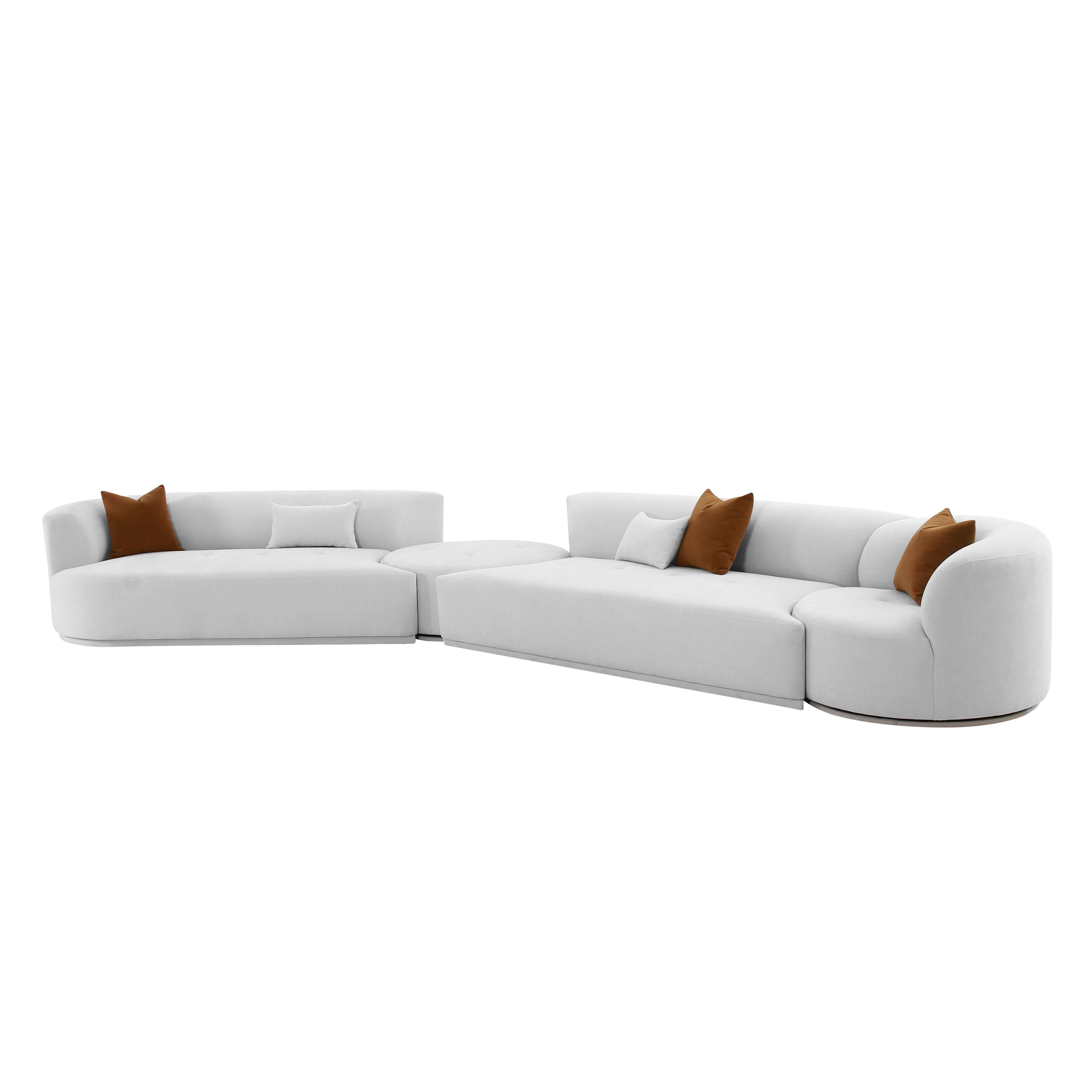 Tov Furniture Sectionals - Fickle Grey Velvet 4-Piece Modular LAF Sectional